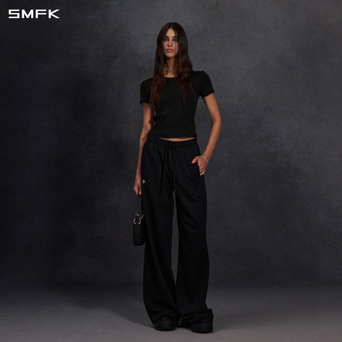 PERMANENT LOOSE STRT PANTS/COTTON/W WILD BLACK