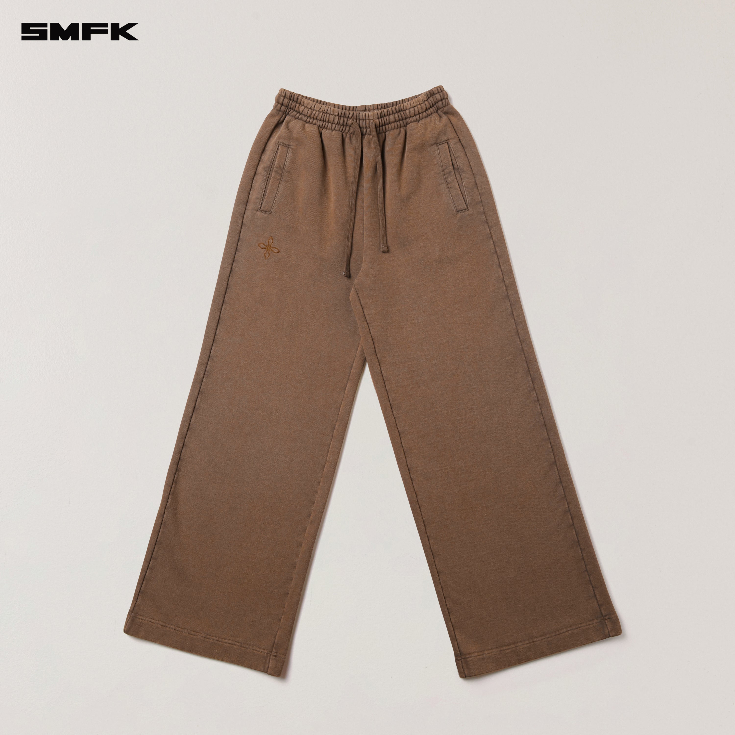 크로스 스태츄 타워 와이드 레그 스웨트 팬츠 머스탱 브라운