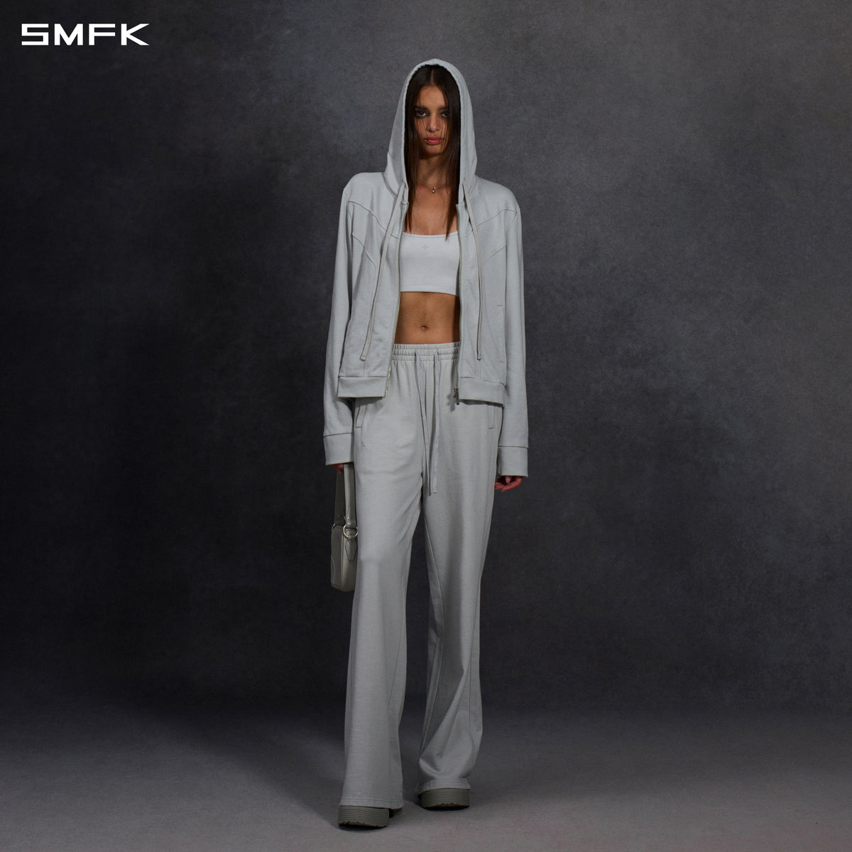 PERMANENT LOOSE STRT PANTS/COTTON/W GLACIER GREY