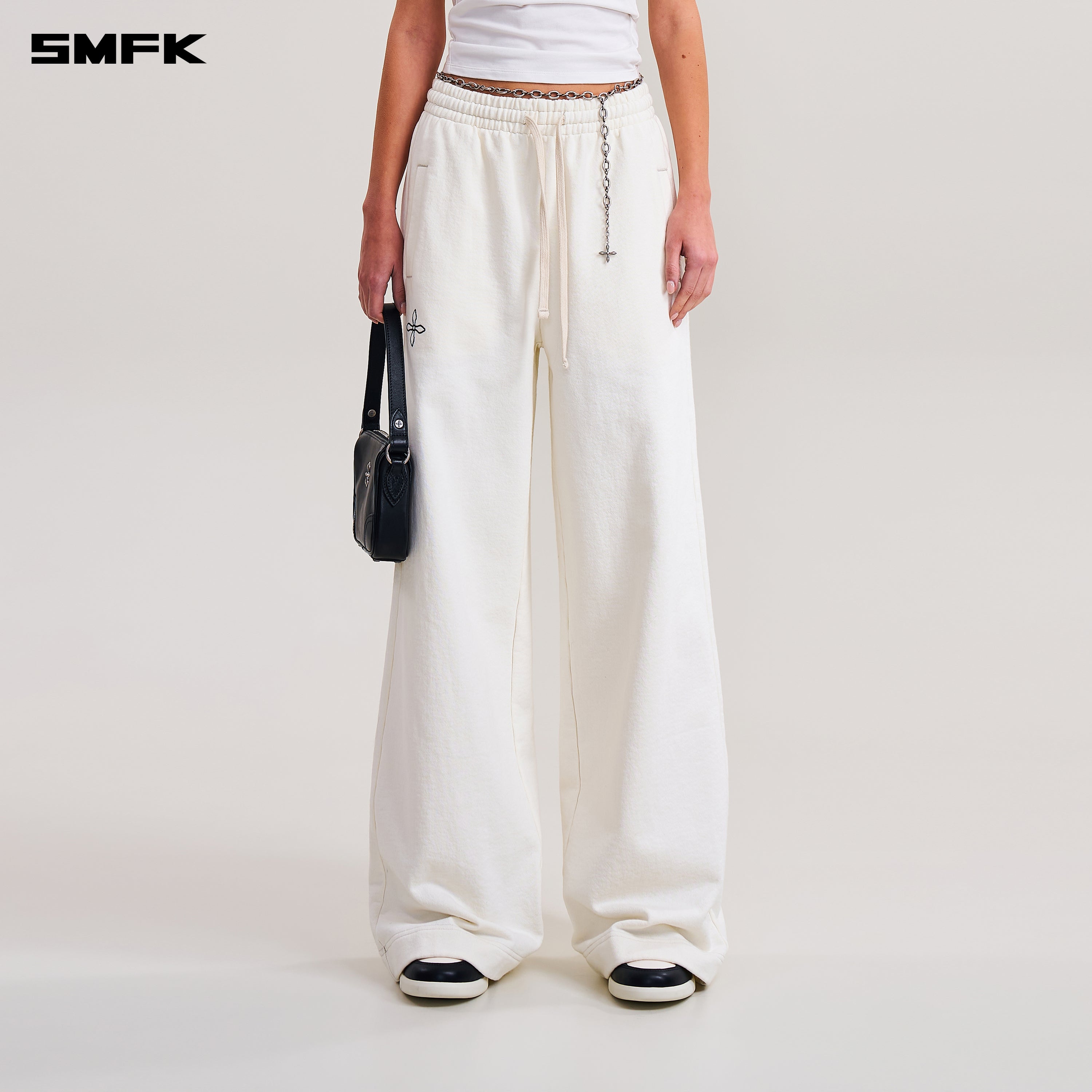 COMPASS MODE TOWER LOOSE SPORTS PANTS SNOW MOUNTAIN WHITE