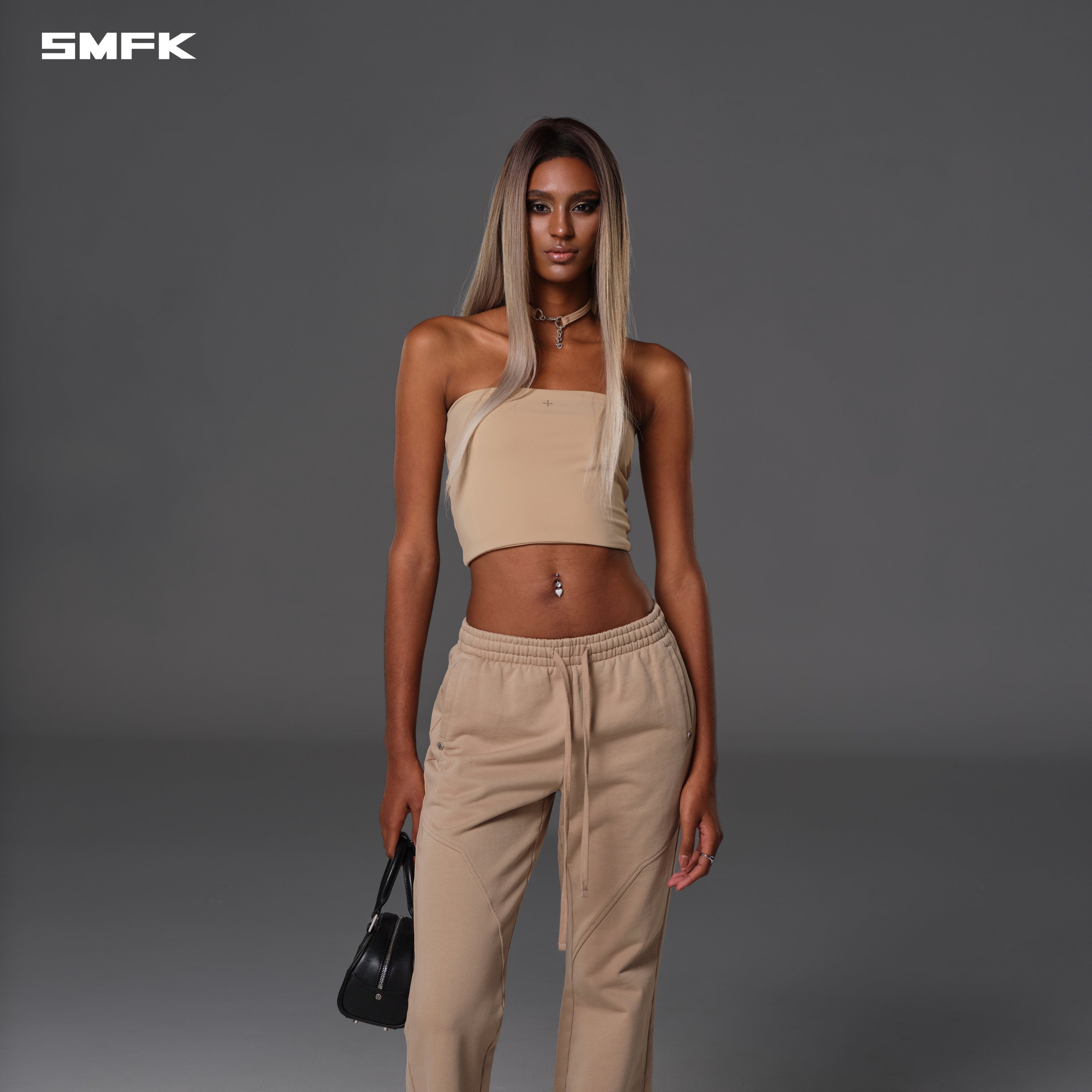 PERMANENT SLIM FLARED PANTS/COTTON WOOL FRESH SKIN