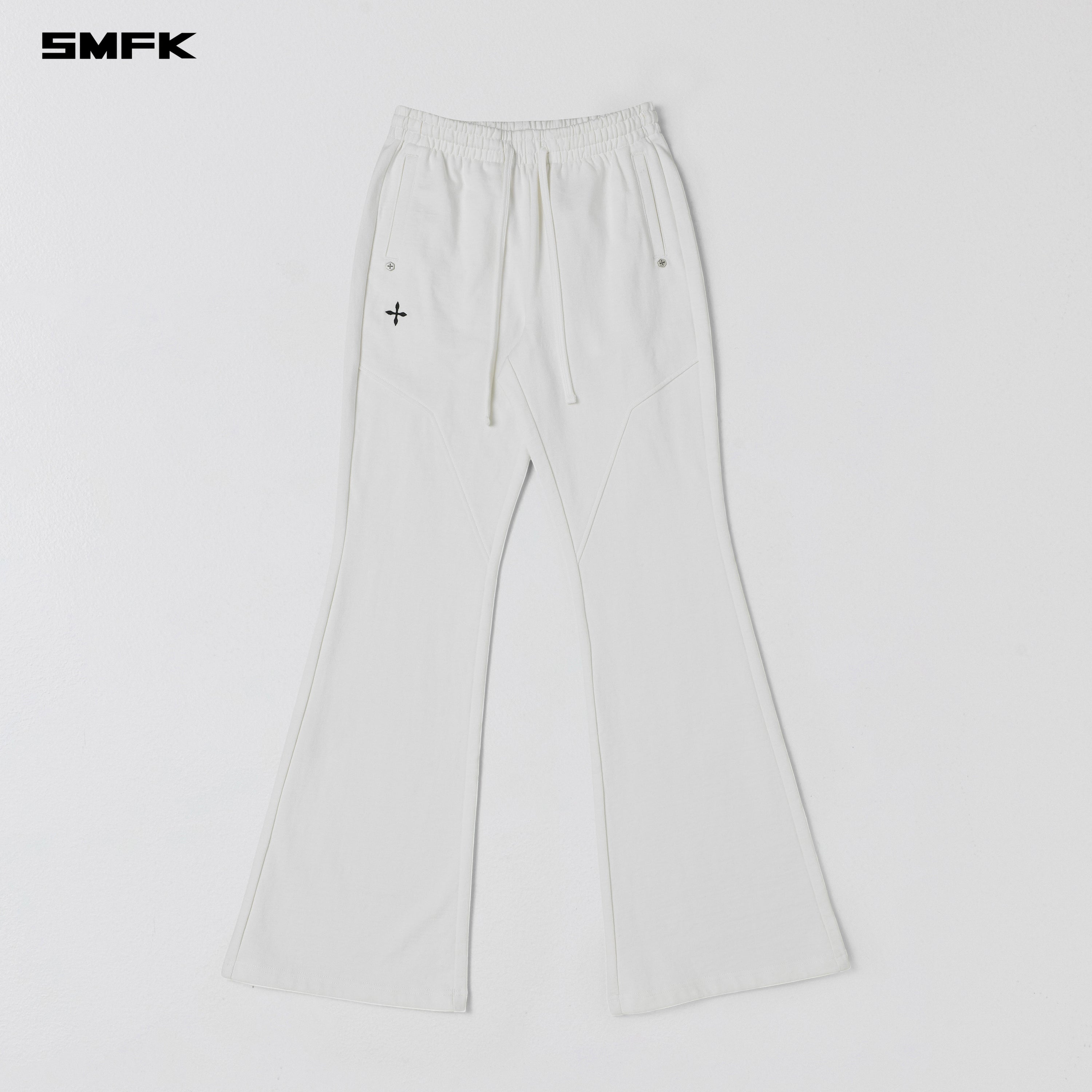 PERMANENT SLIM FLARED PANTS/COTTON WOOL CLOUD WHITE