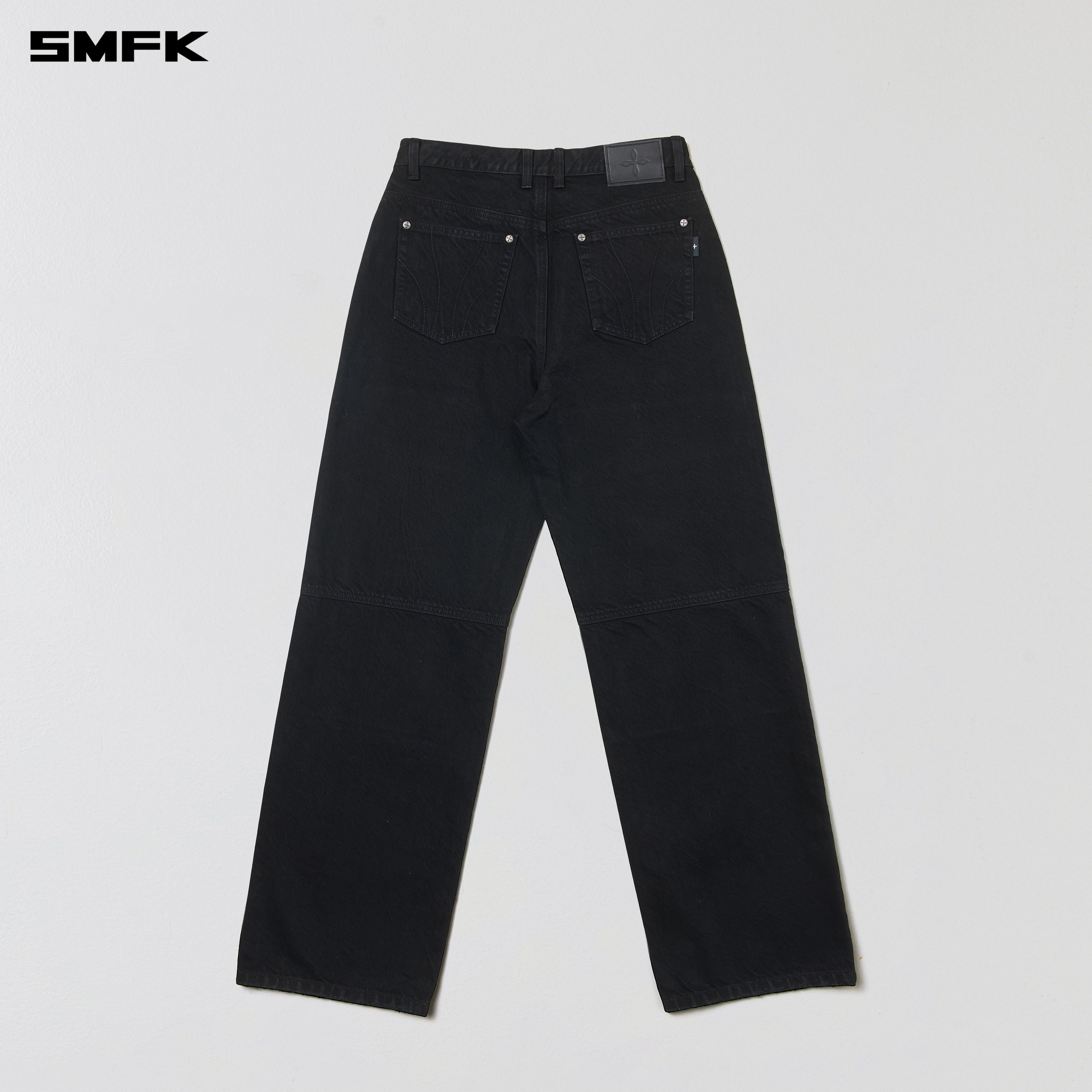 COMPASS MODE LOOSE STRAIGHT DENIM PANTS WILD BLACK
