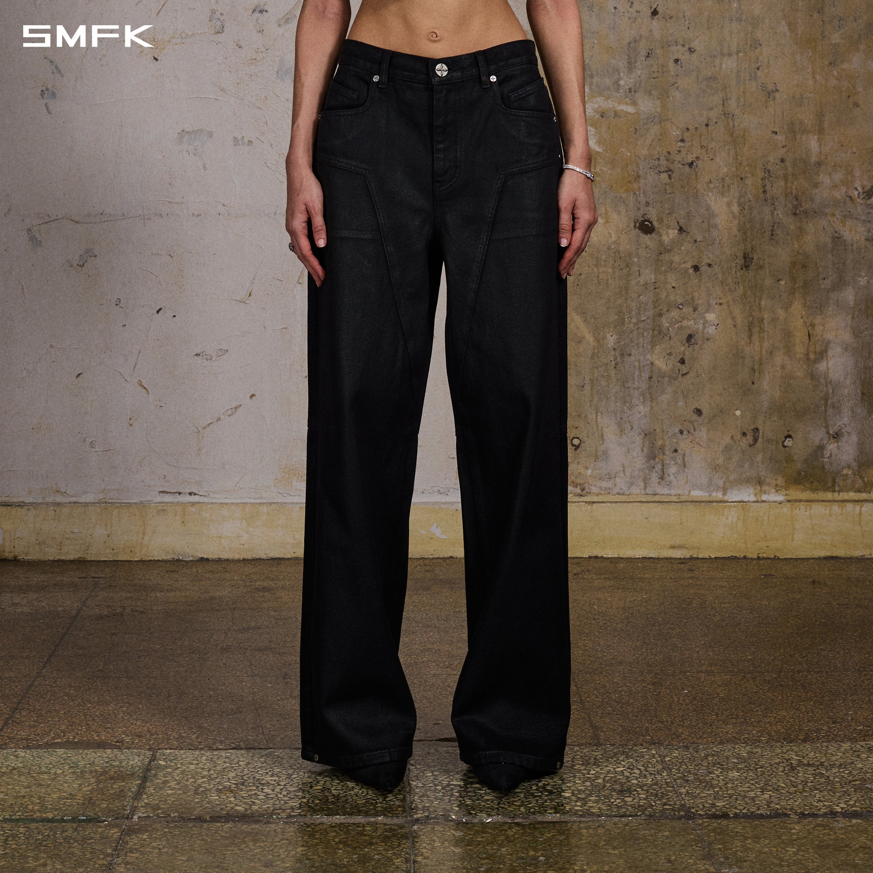 MIRAGE MODE STRT DENIM PANTS/COTTON/W INK BLACK