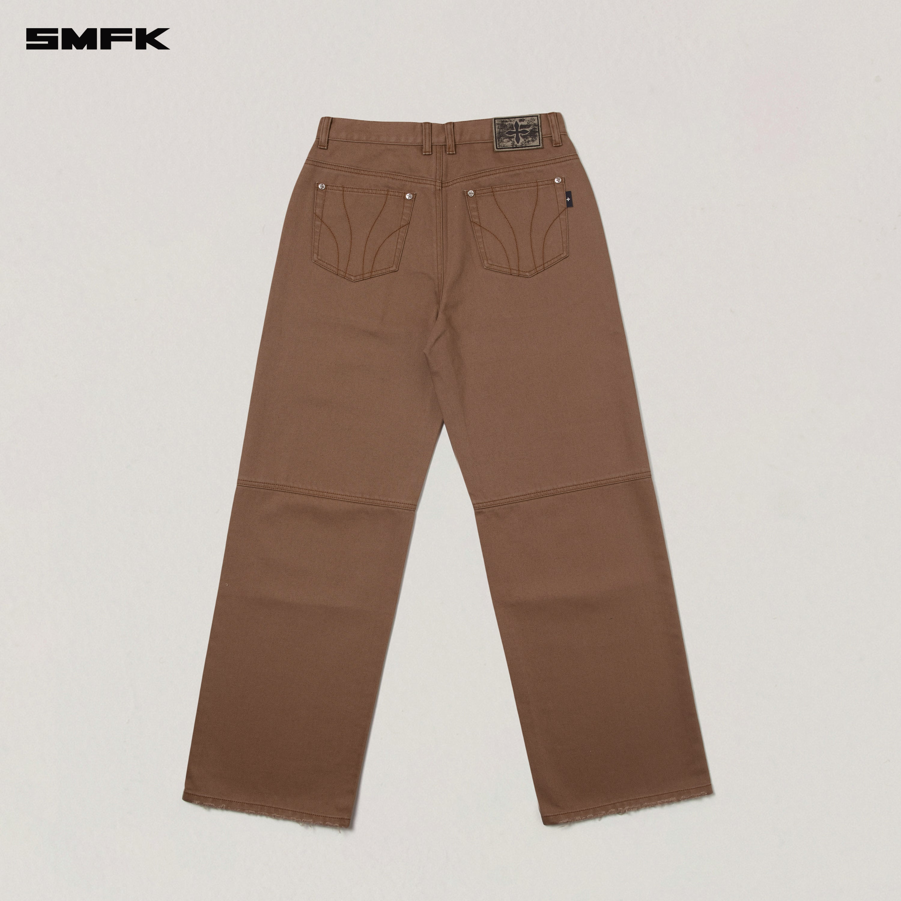 COMPASS MODE LOOSE STRAIGHT DENIM PANTS WILD HORSE BROWN
