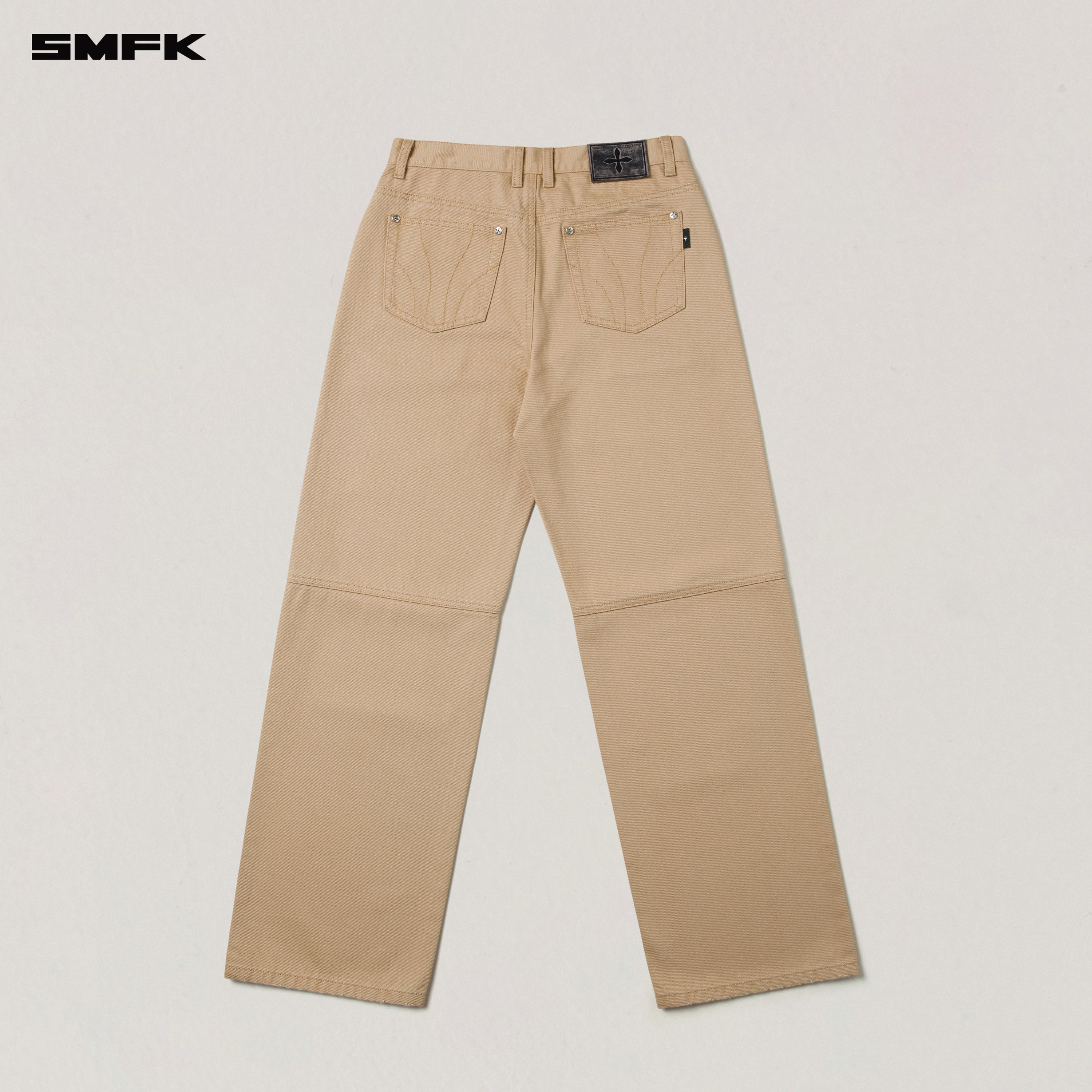 COMPASS MODE LOOSE STRAIGHT DENIM PANTS SAND