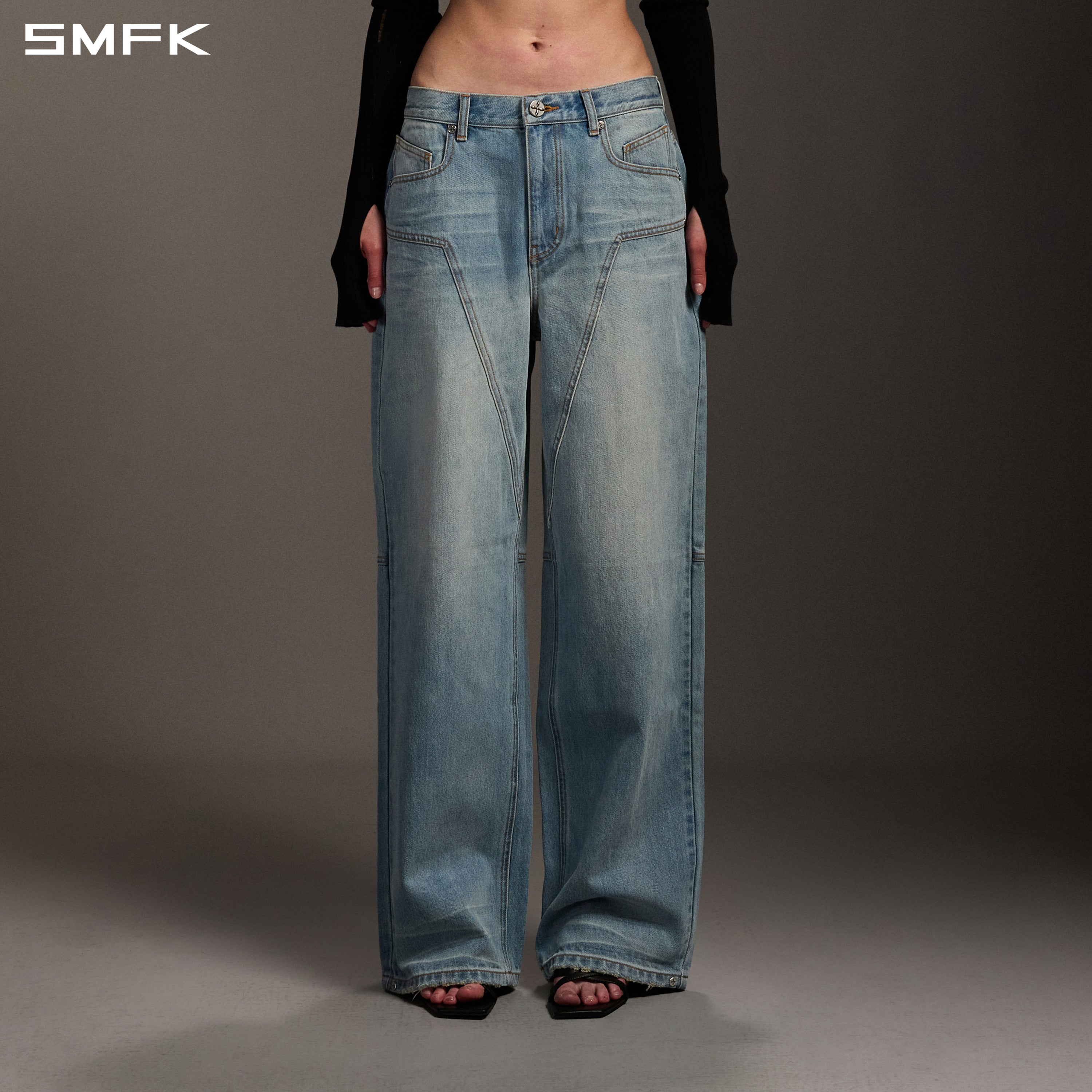 MIRAGE MODE STRT DENIM PANTS/COTTON/W SKY BLUE
