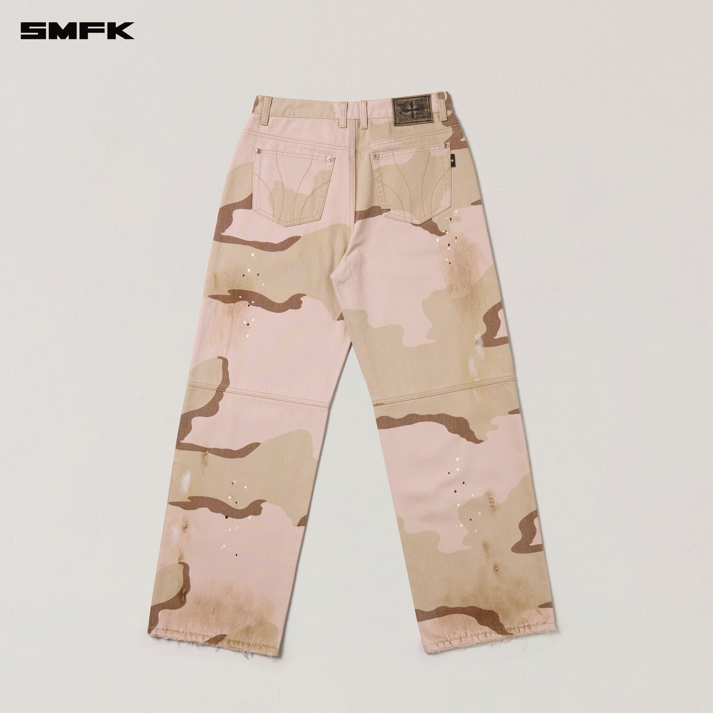COMPASS MODE WASTELAND LOOSE STRAIGHT DENIM PANTS DESERT CAMOUFLAGE