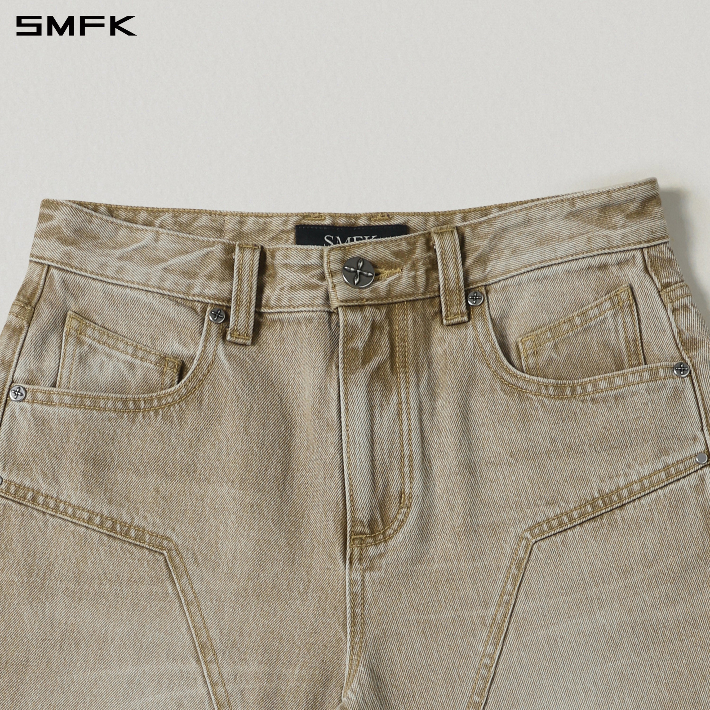 COMPASS MIRAGE FLARED DENIM PANTS/COTTON/W FRESH SKIN