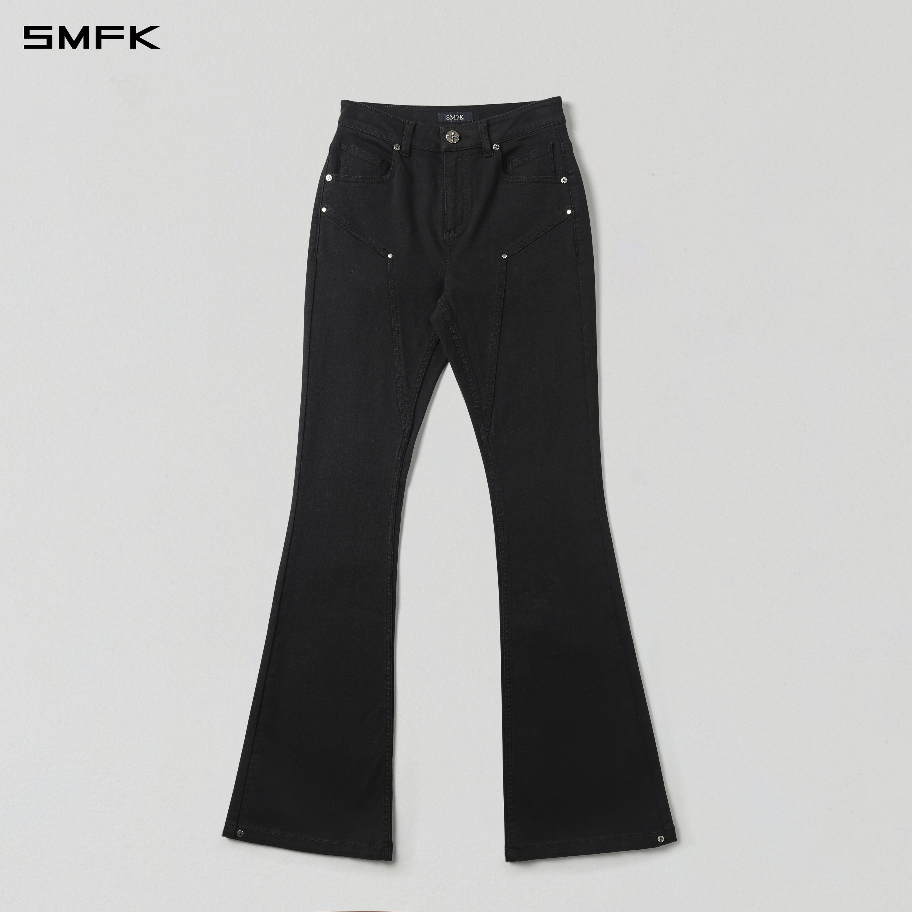 MIRAGE PRISM FLARED DENIM PANTS/E-COTTON WILD BLACK