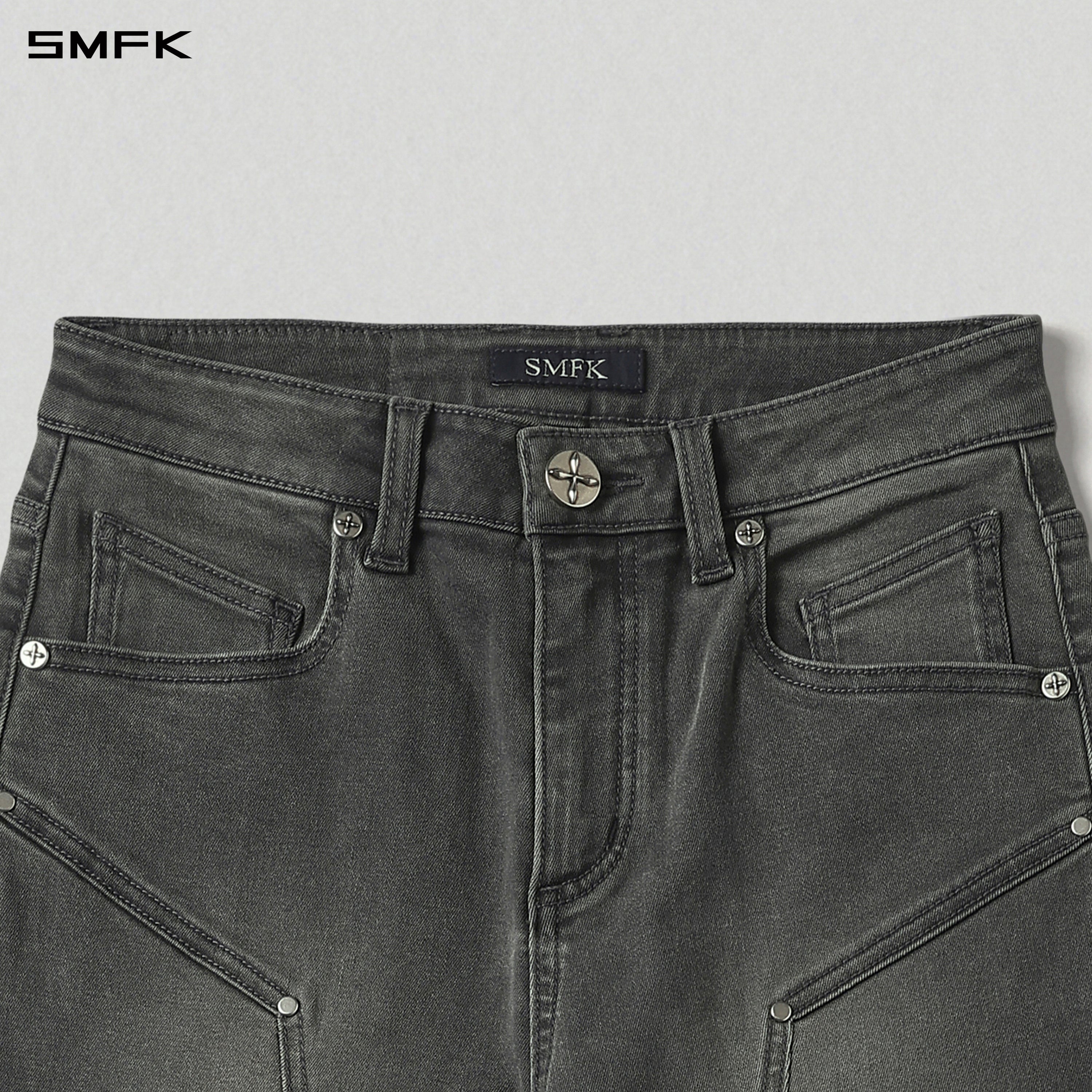 MIRAGE PRISM FLARED DENIM PANTS/E-COTTON STORM GREY