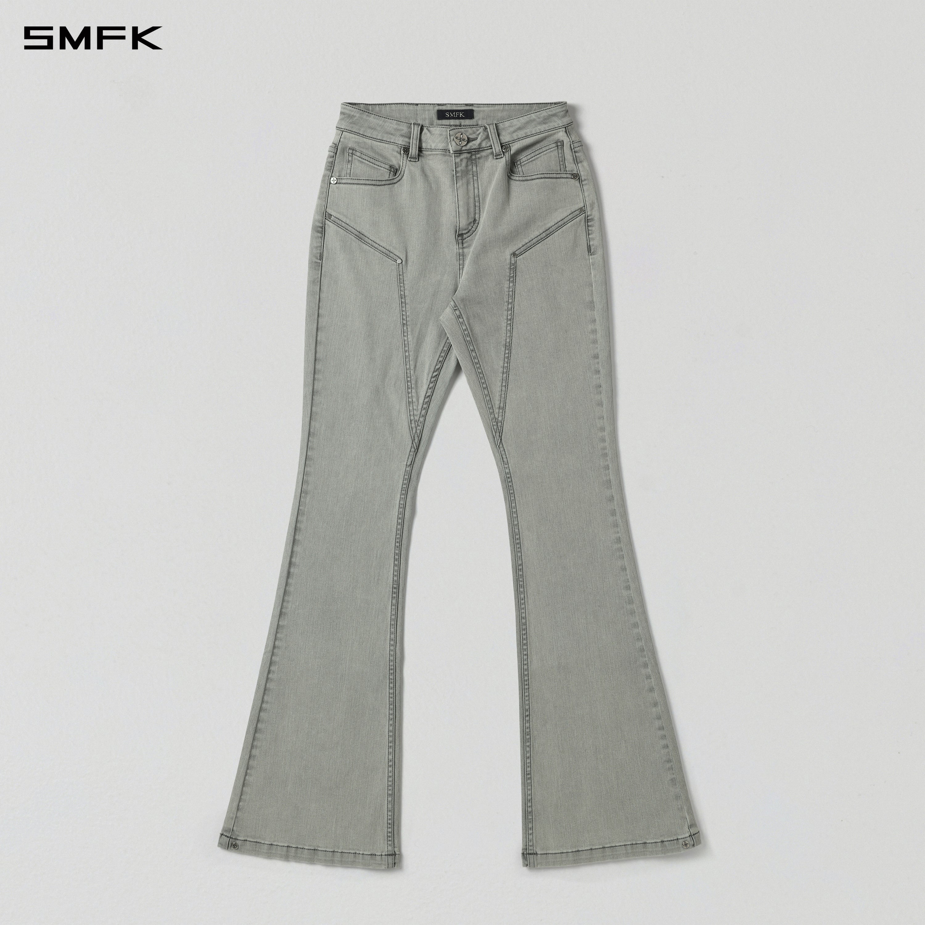 MIRAGE PRISM FLARED DENIM PANTS/E-COTTON GLACIER GREY