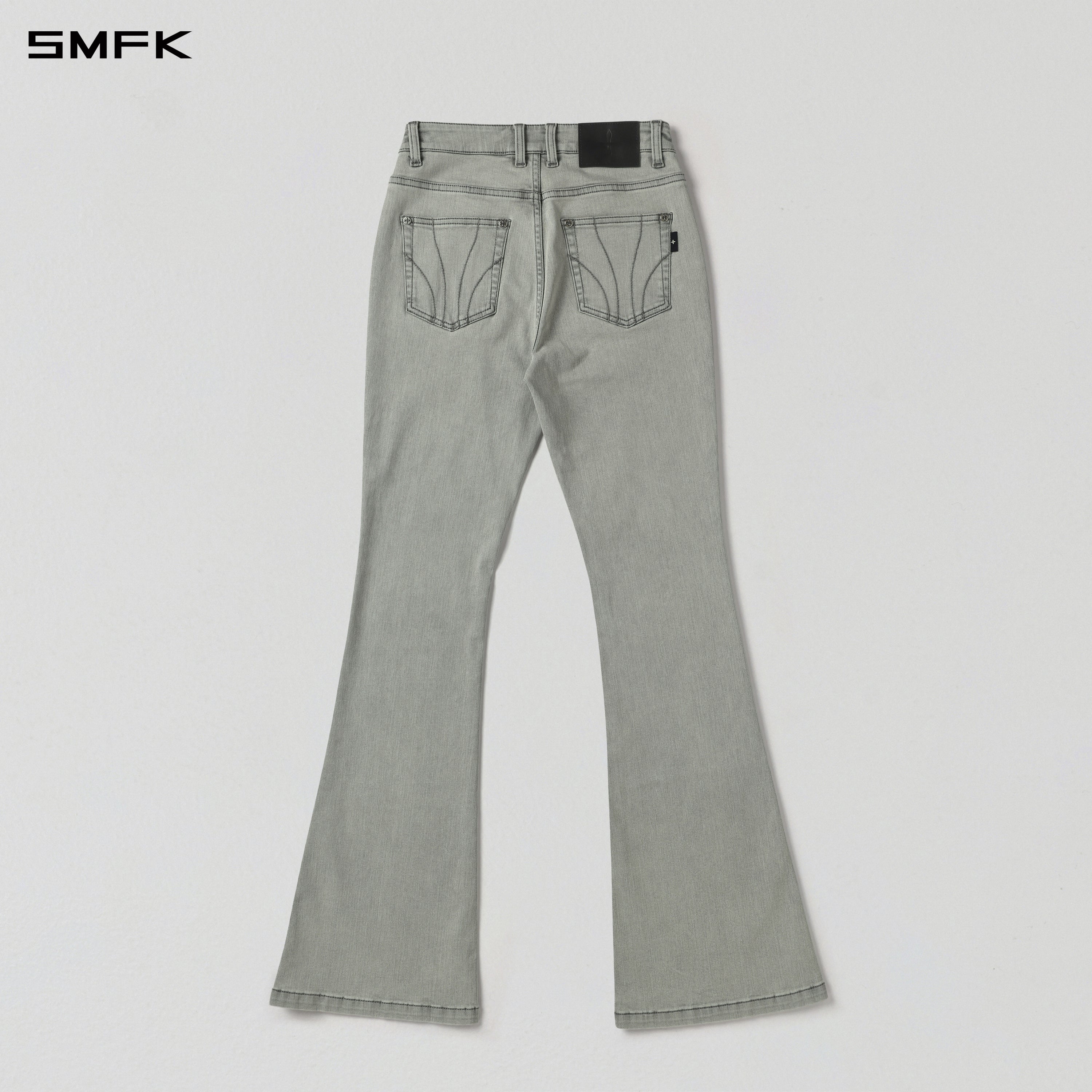 MIRAGE PRISM FLARED DENIM PANTS/E-COTTON GLACIER GREY