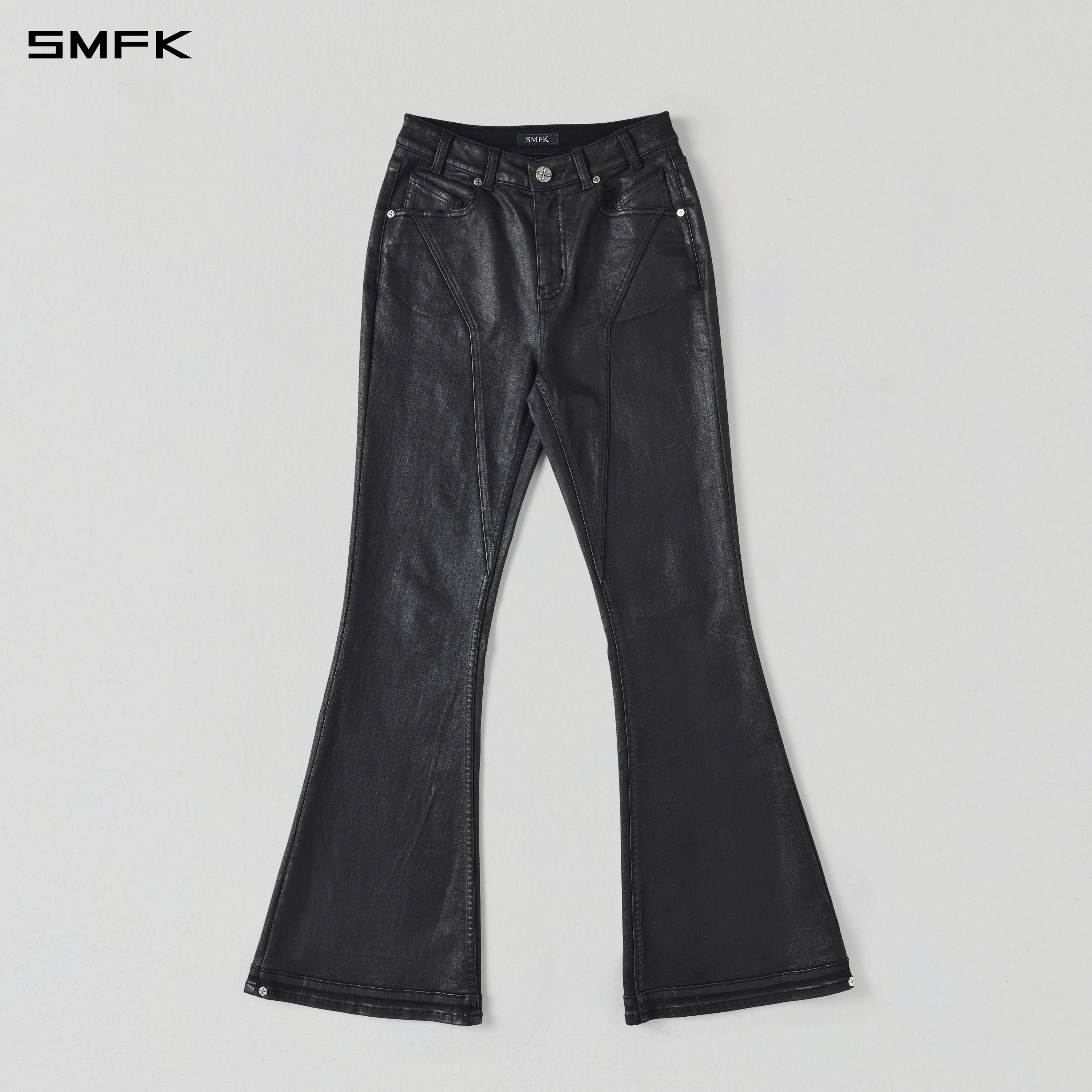 MIRAGE UPSIDE-DOWN DENIM PANTS/COTTON+T400SPANDEX/W INK BLACK