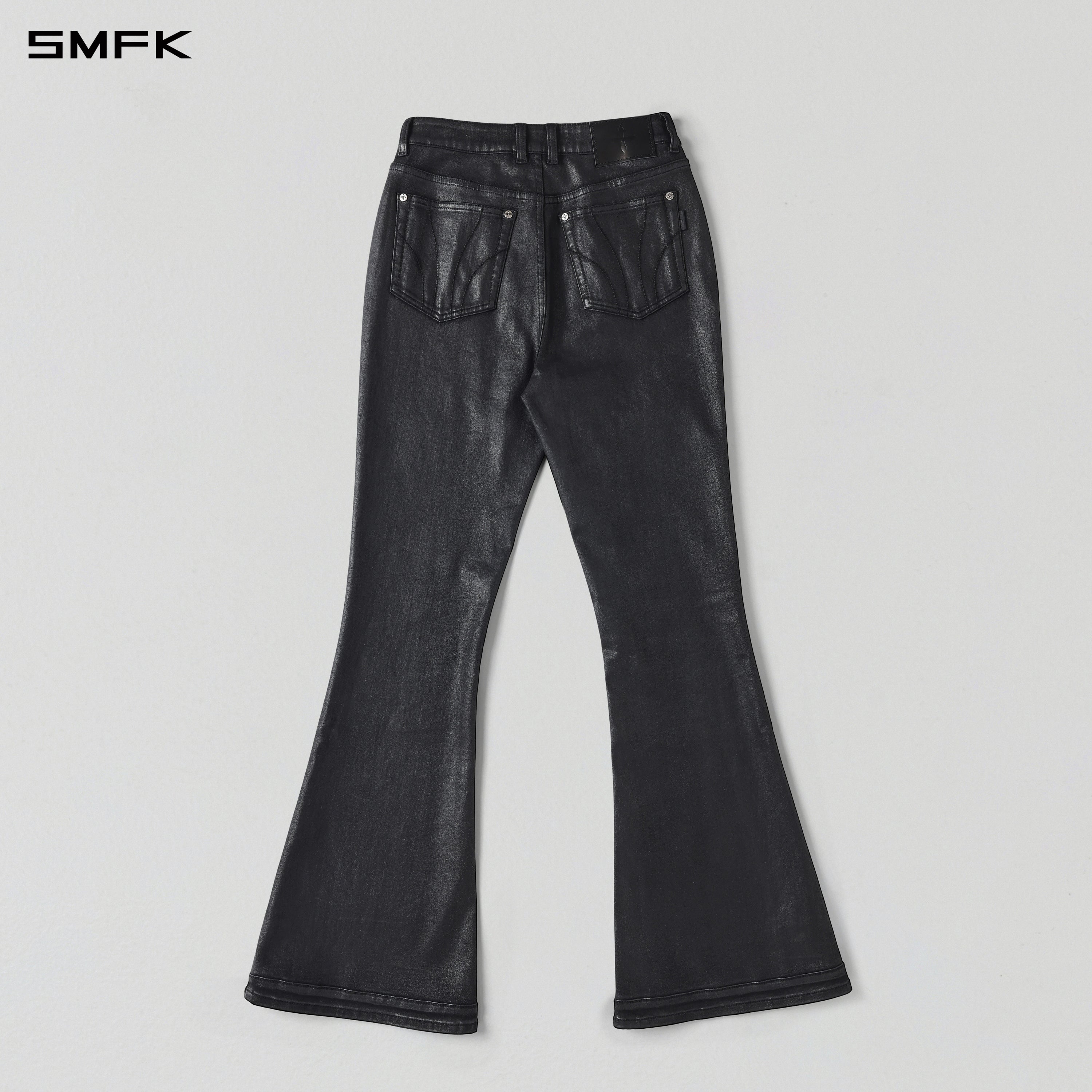 MIRAGE UPSIDE-DOWN DENIM PANTS/COTTON+T400SPANDEX/W INK BLACK