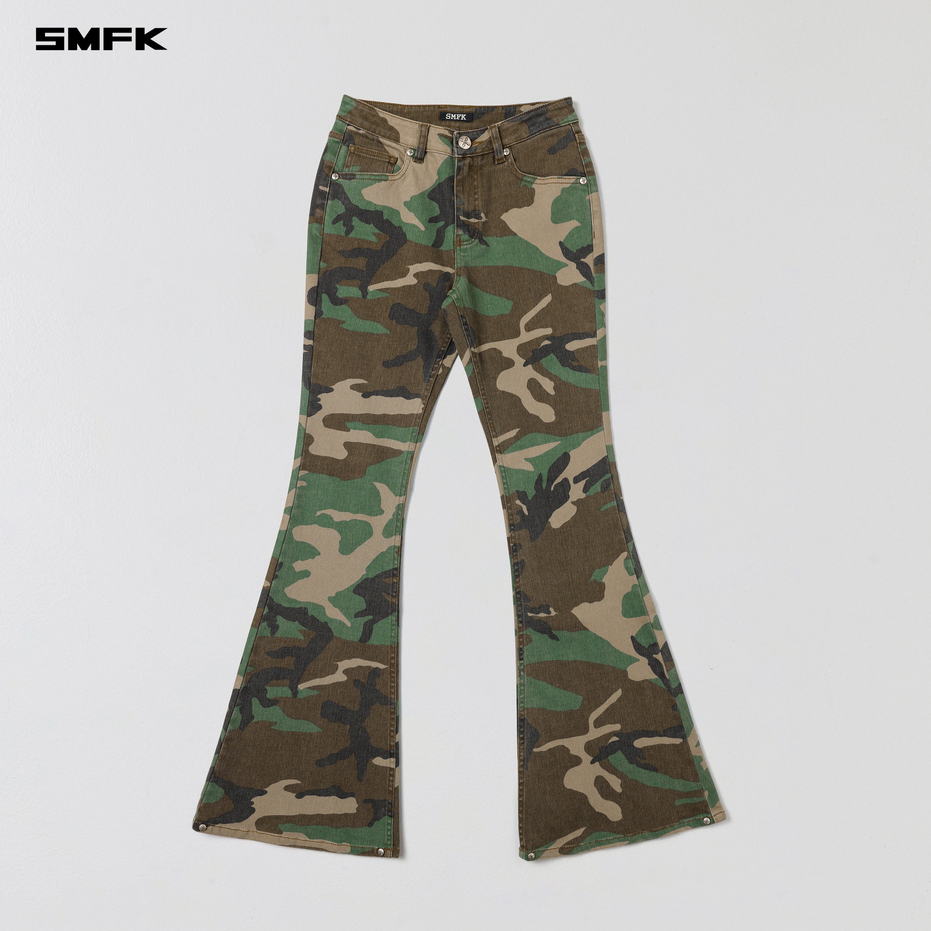 COMPASS HURRICANE MID DENIM PANTS/E-COTTON ARMY GREEN CAMOUFLAGE