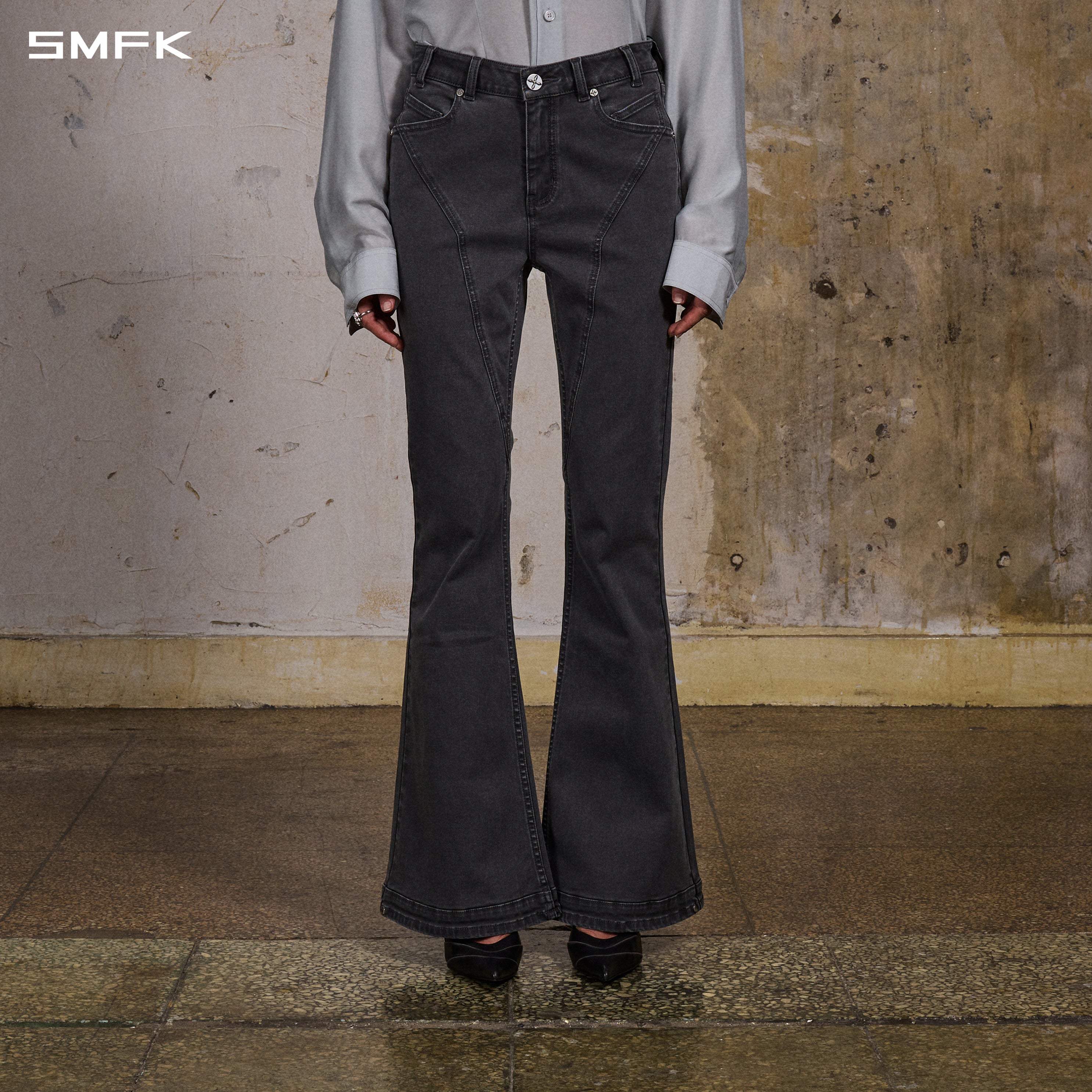 MIRAGE UPSIDE-DOWN DENIM PANTS/COTTON+T400SPANDEX/W STORM GREY