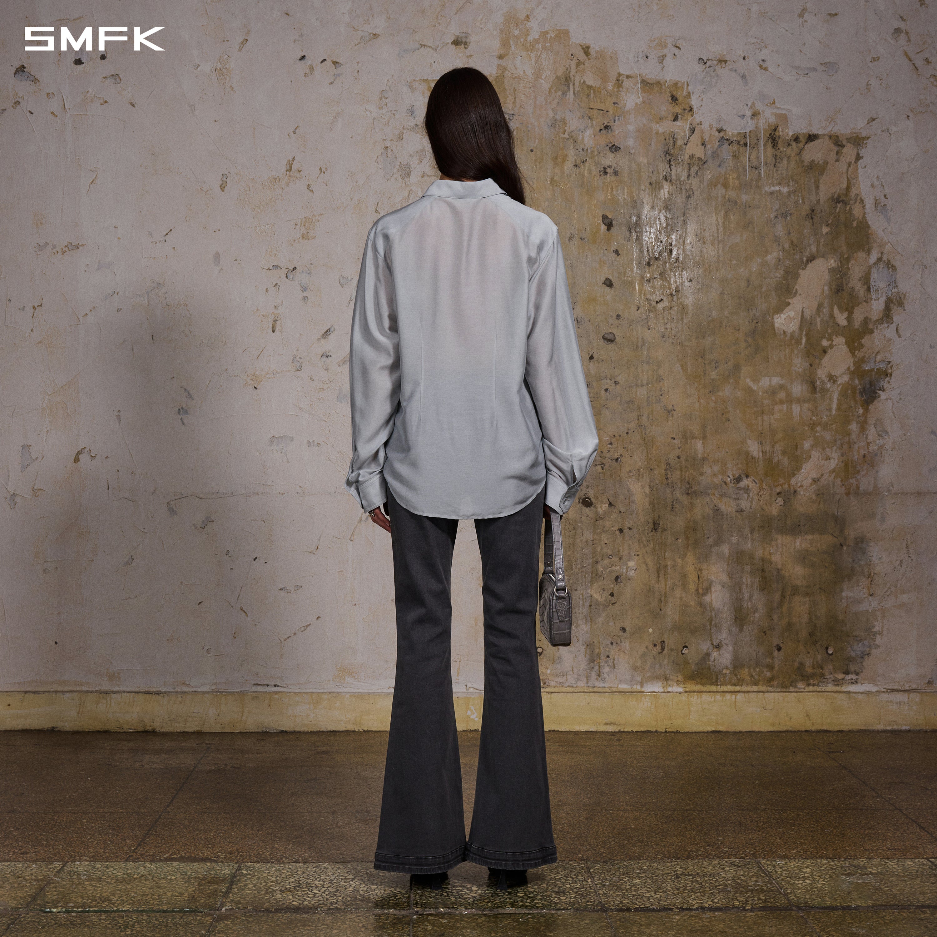 MIRAGE UPSIDE-DOWN DENIM PANTS/COTTON+T400SPANDEX/W STORM GREY