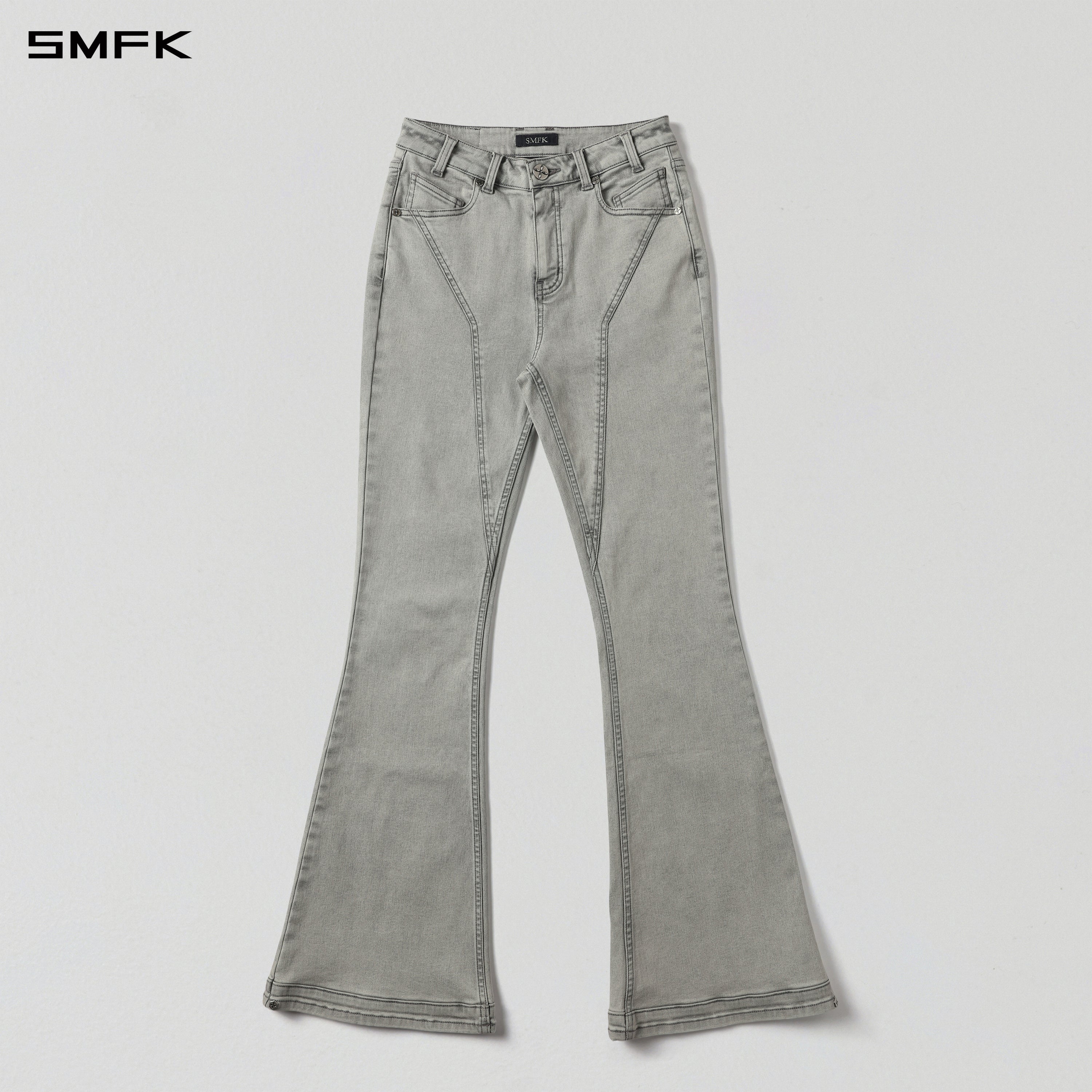 MIRAGE UPSIDE-DOWN DENIM PANTS/COTTON+T400SPANDEX/W GLACIER GREY