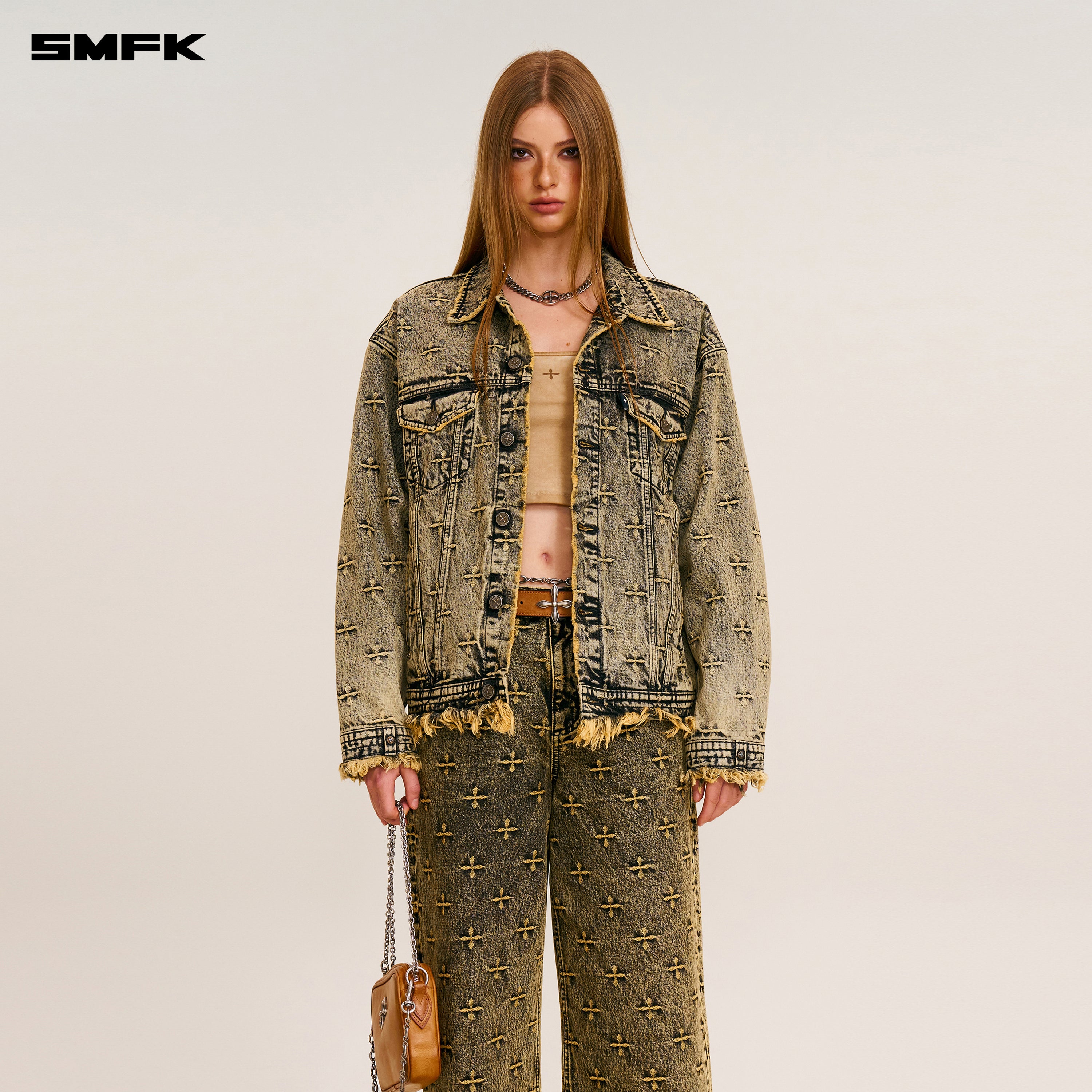 COMPASS STORM GARDEN CLASSIC WIDE LEG JEANS STORM GARDEN (YELLOW)