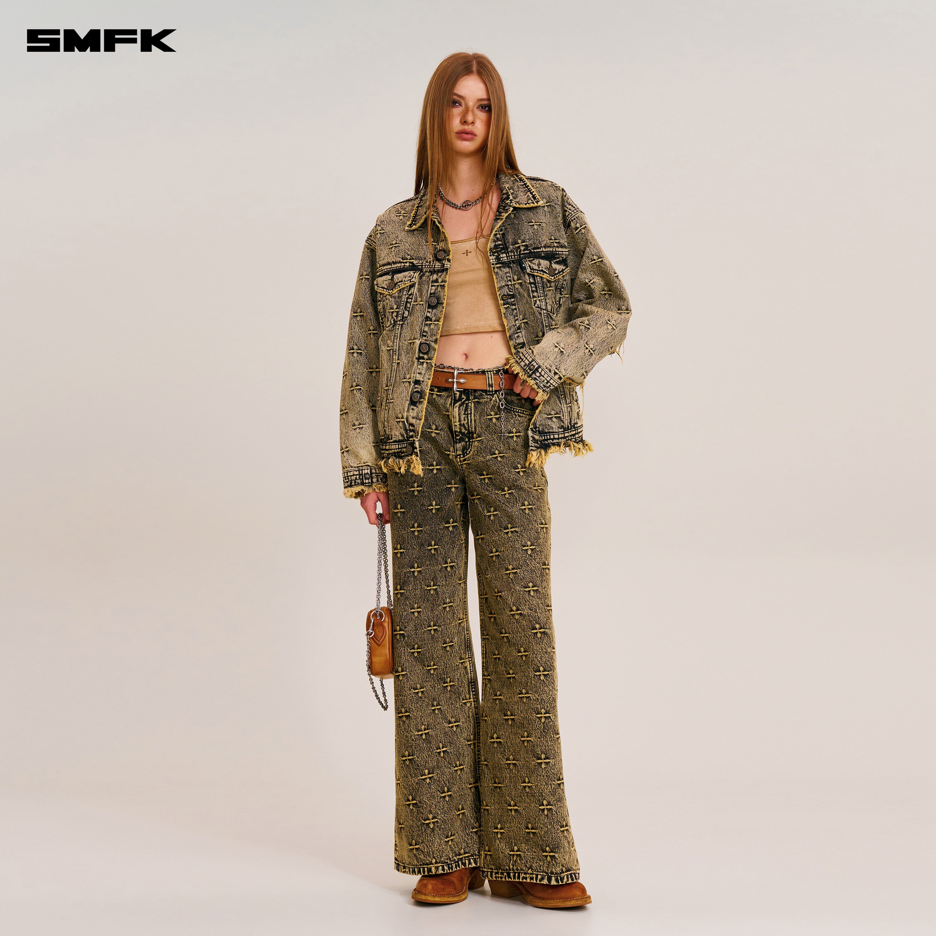 COMPASS STORM GARDEN CLASSIC WIDE LEG JEANS STORM GARDEN (YELLOW)