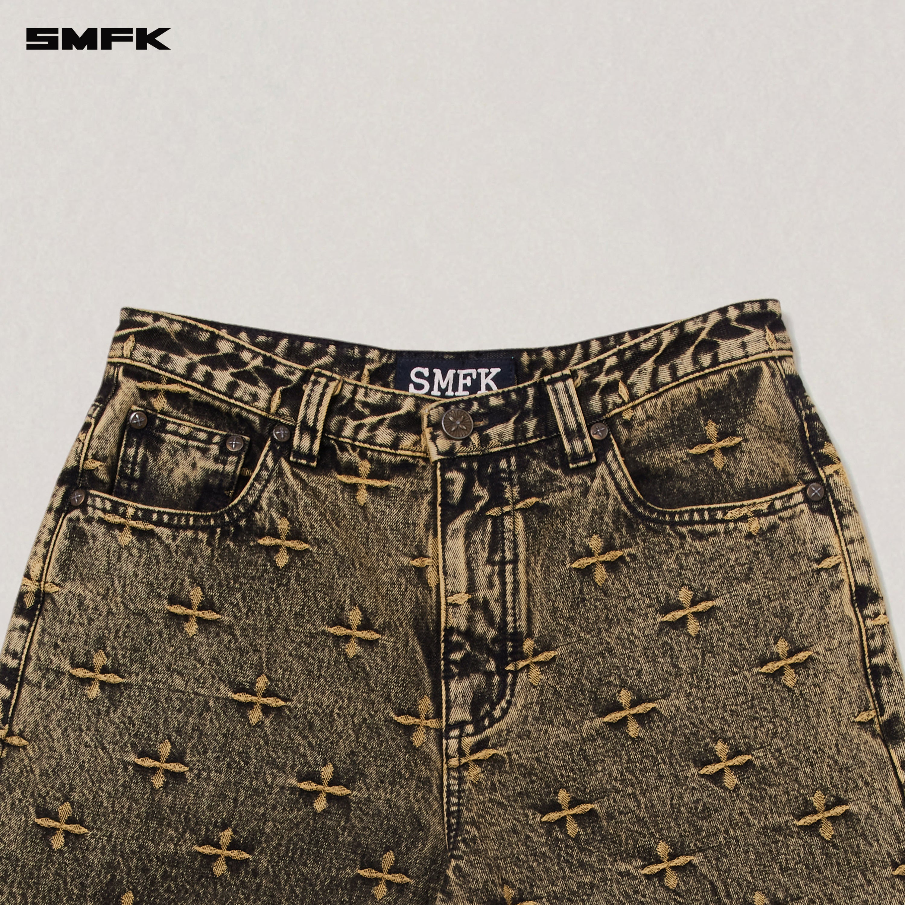 COMPASS STORM GARDEN CLASSIC WIDE LEG JEANS STORM GARDEN (YELLOW)