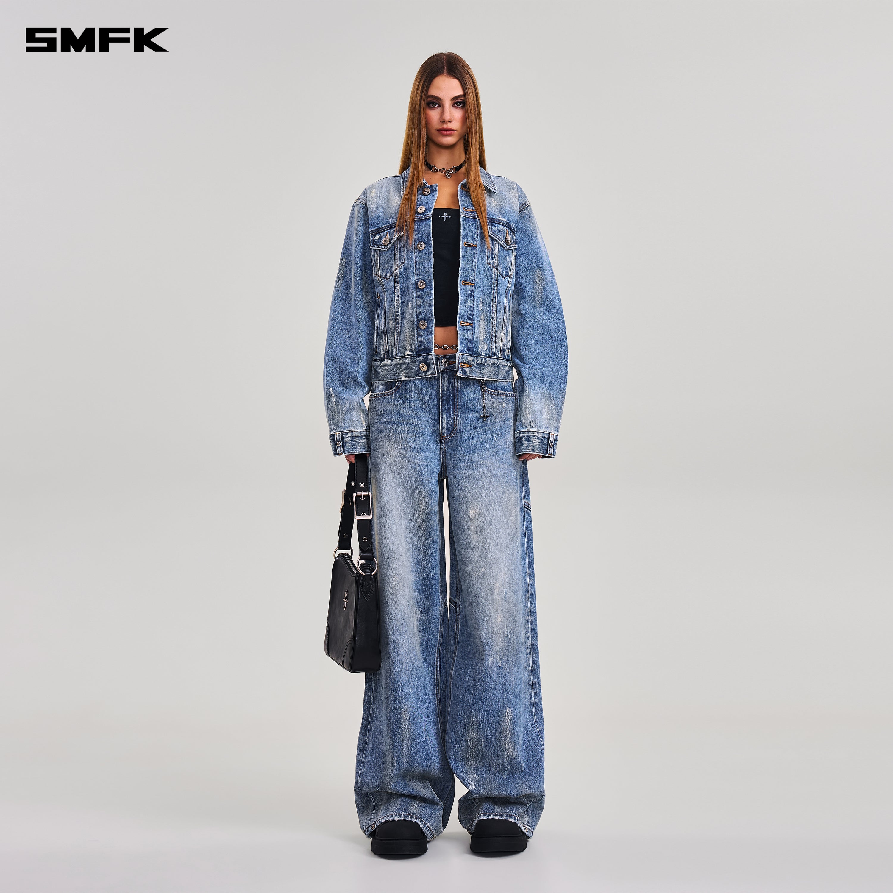 COMPASS MODE TIDE TOWER DENIM PANTS MARINE BLUE