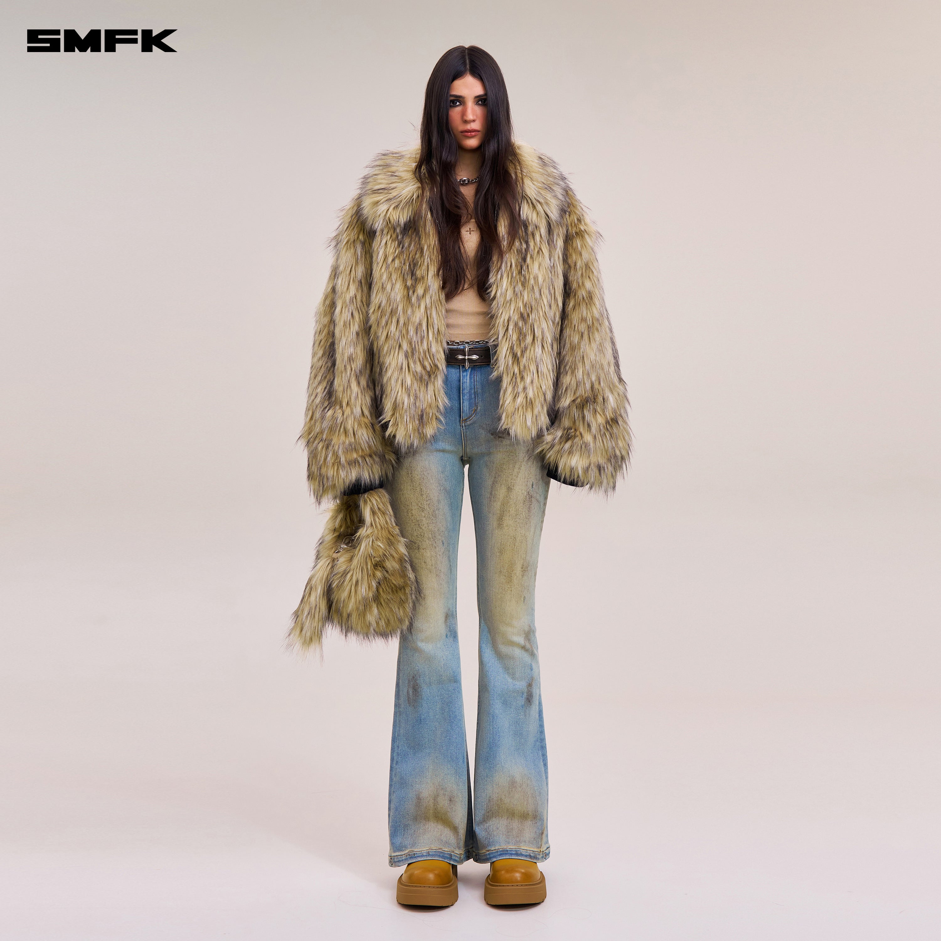 COMPASS MODE WASTELAND HUNRRICANE HANDPAINTED DENIM PANTS WILD SKY BLUE