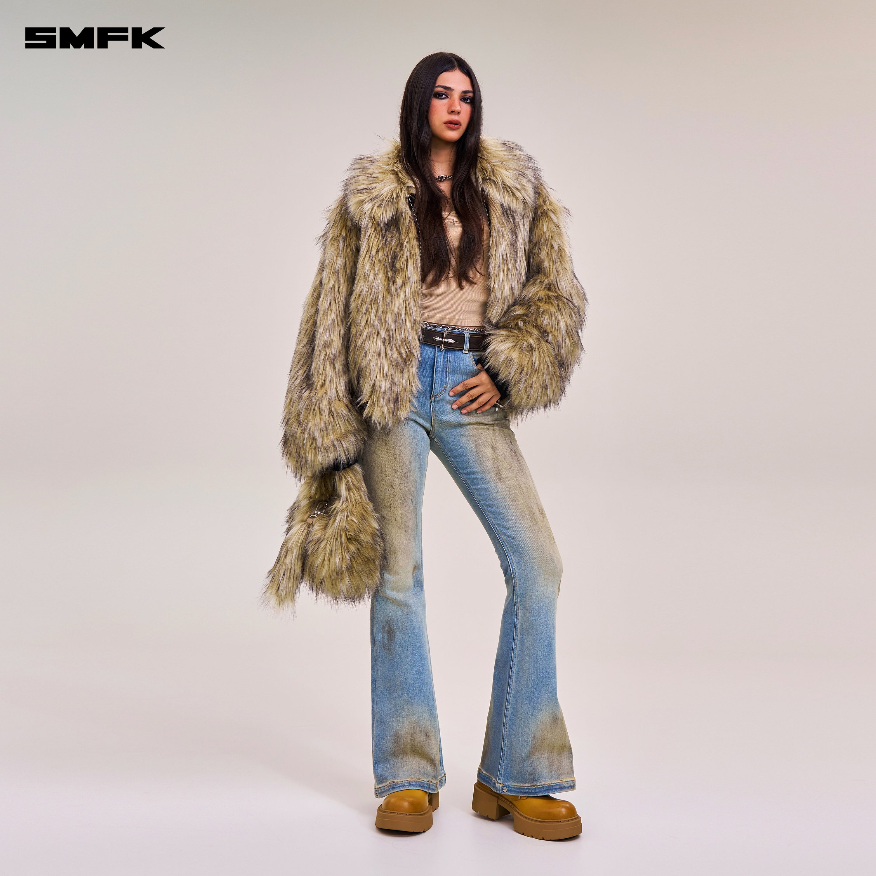 COMPASS MODE WASTELAND HUNRRICANE HANDPAINTED DENIM PANTS WILD SKY BLUE