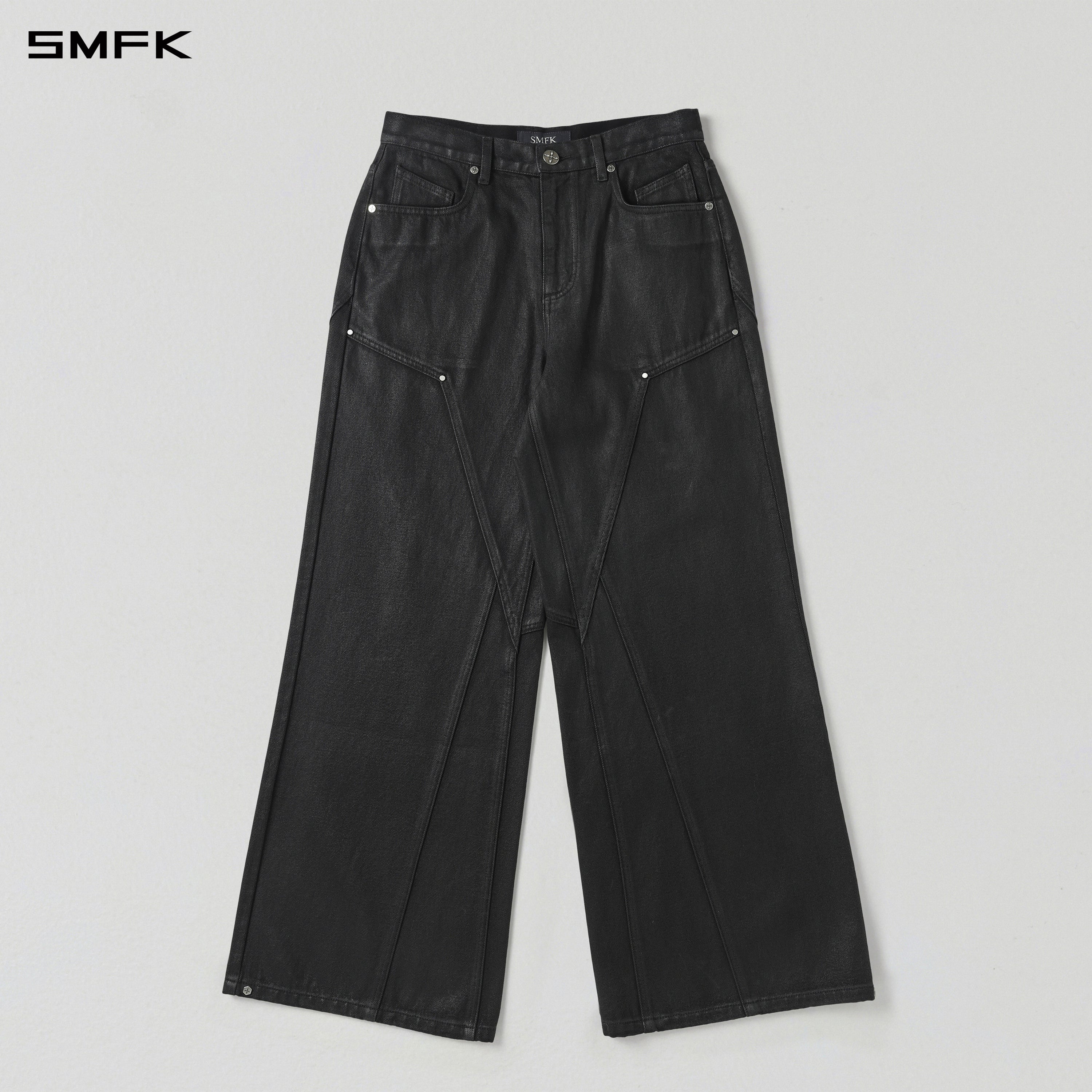 MIRAGE MODE FLARED DENIM PANTS/COTTON/W INK BLACK