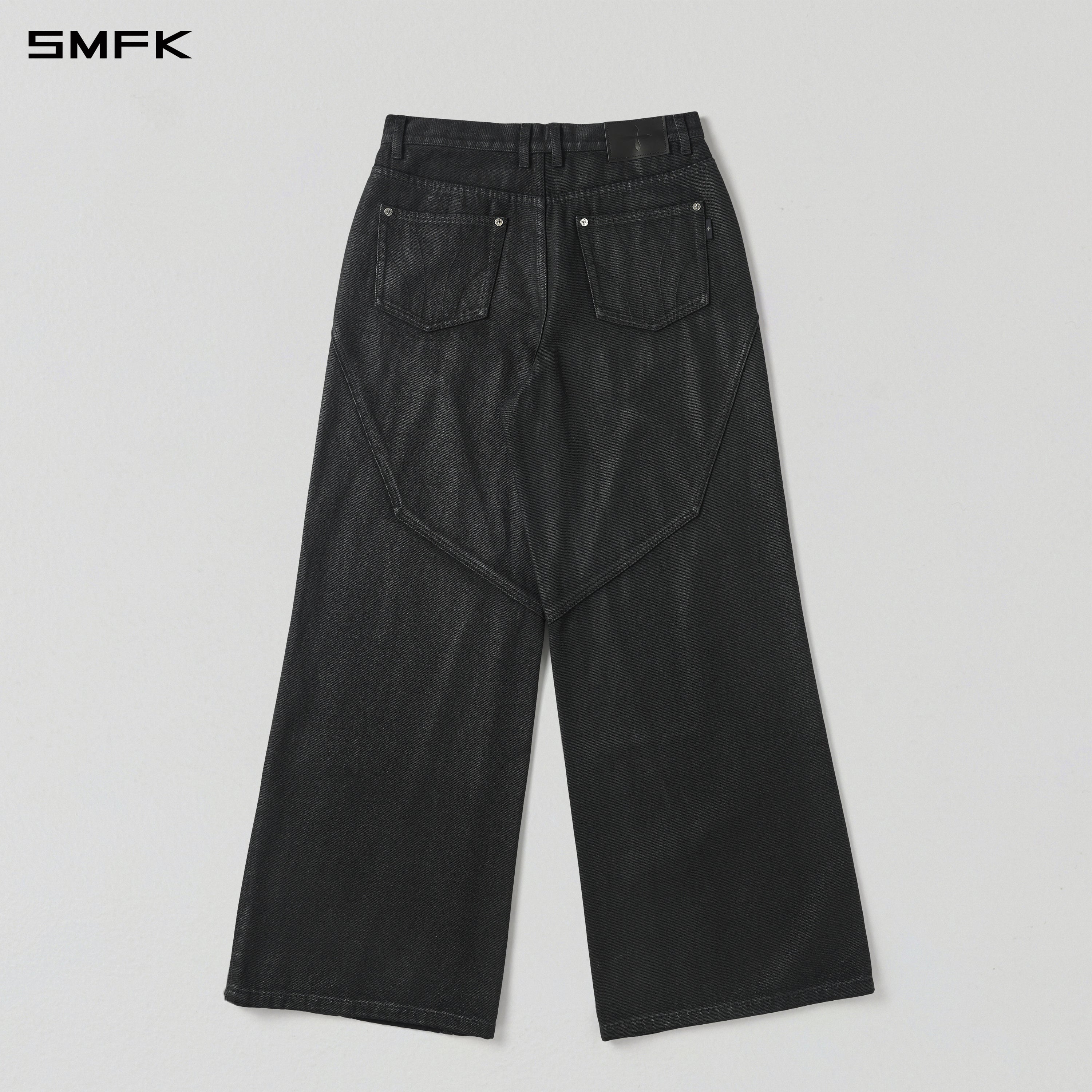 MIRAGE MODE FLARED DENIM PANTS/COTTON/W INK BLACK
