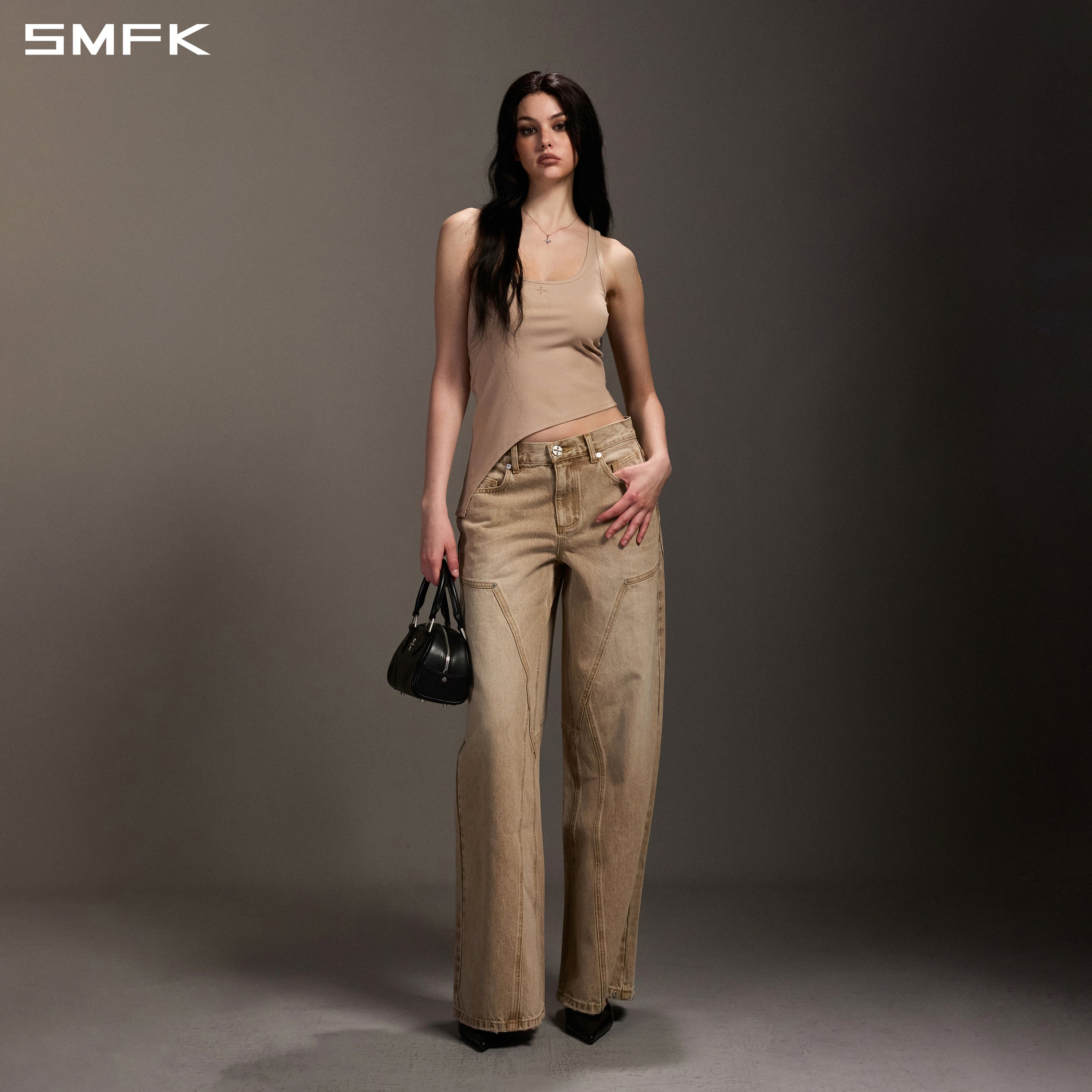 MIRAGE MODE FLARED DENIM PANTS/COTTON/W FRESH SKIN