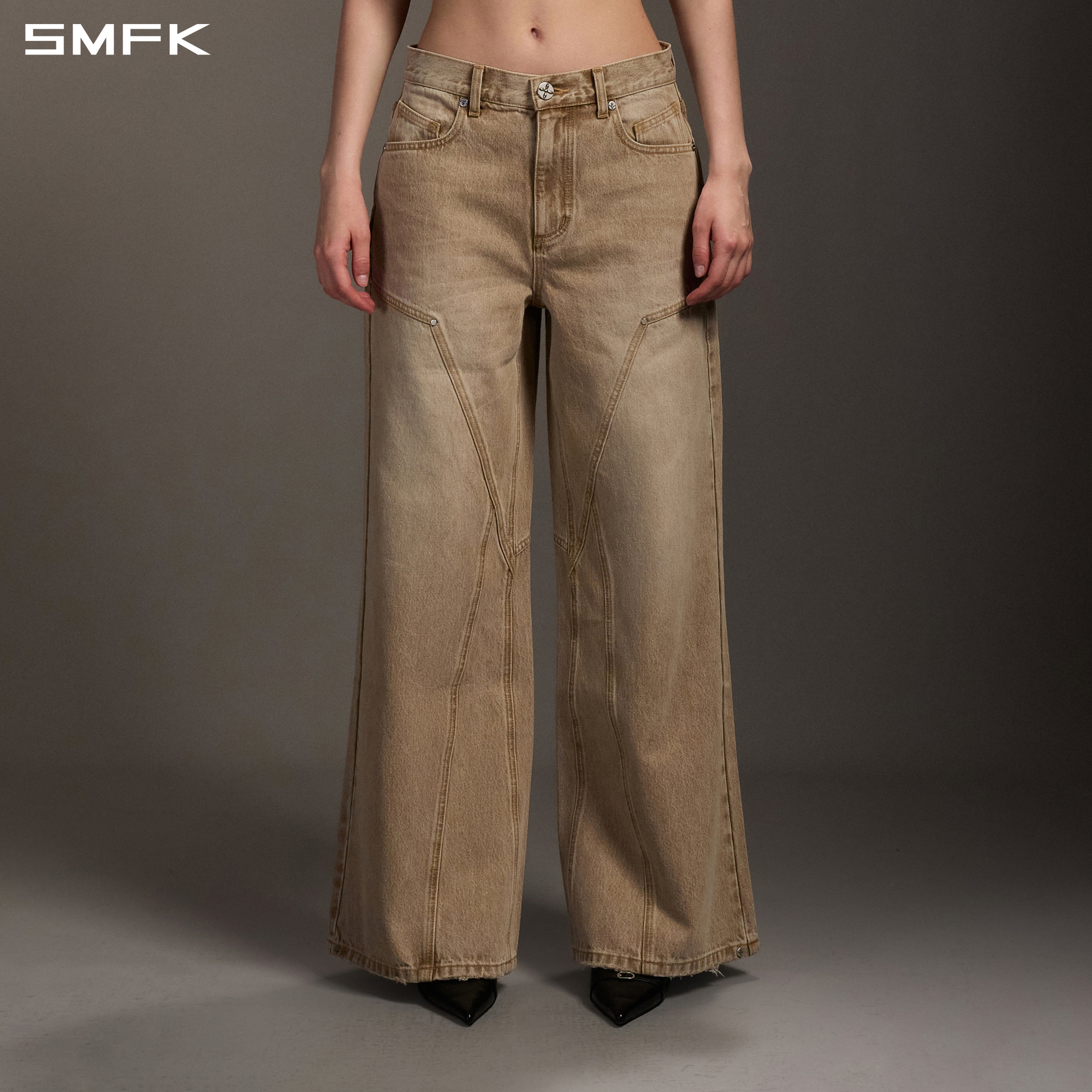 MIRAGE MODE FLARED DENIM PANTS/COTTON/W FRESH SKIN