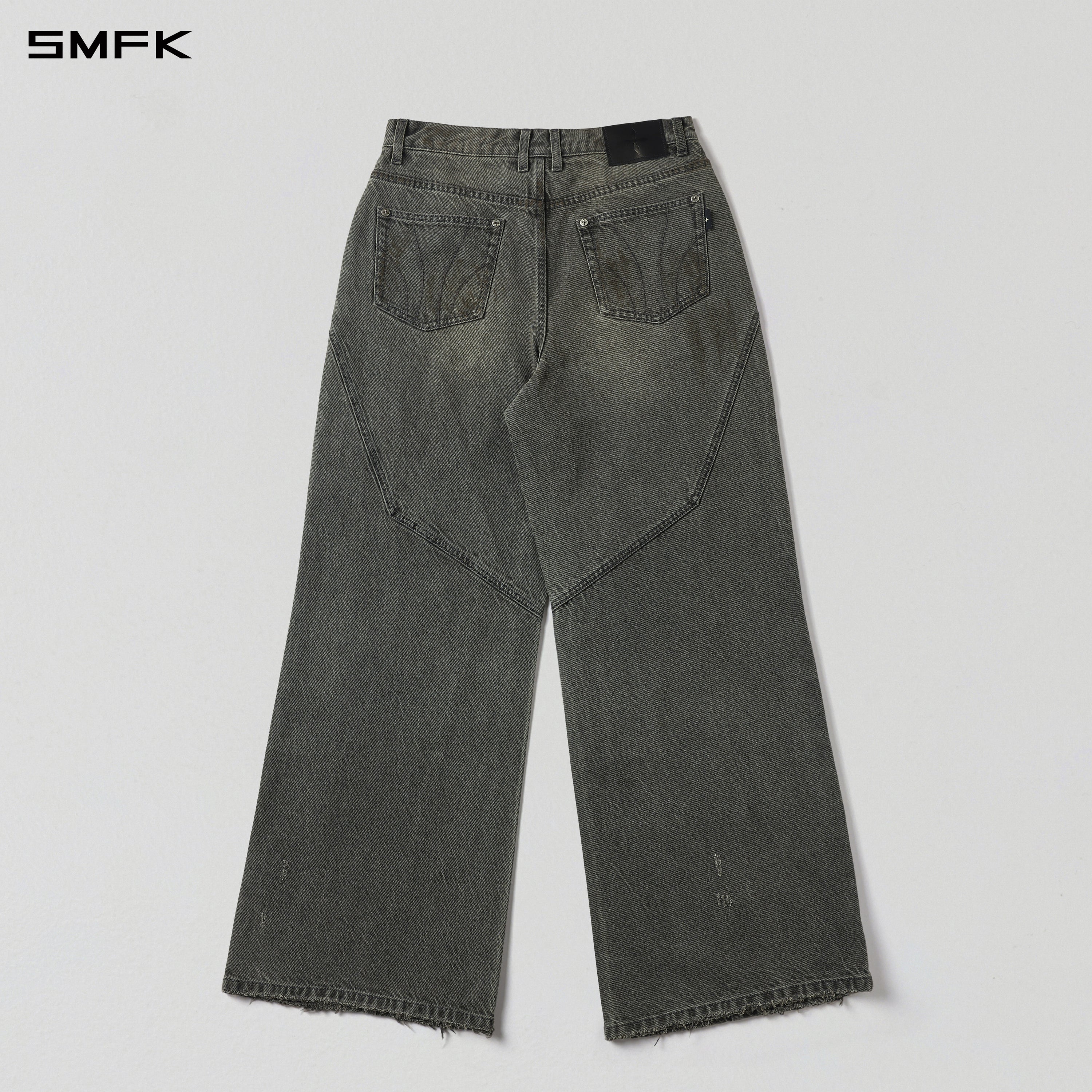 MIRAGE MODE FLARED DENIM PANTS/COTTON/W STORM GREY