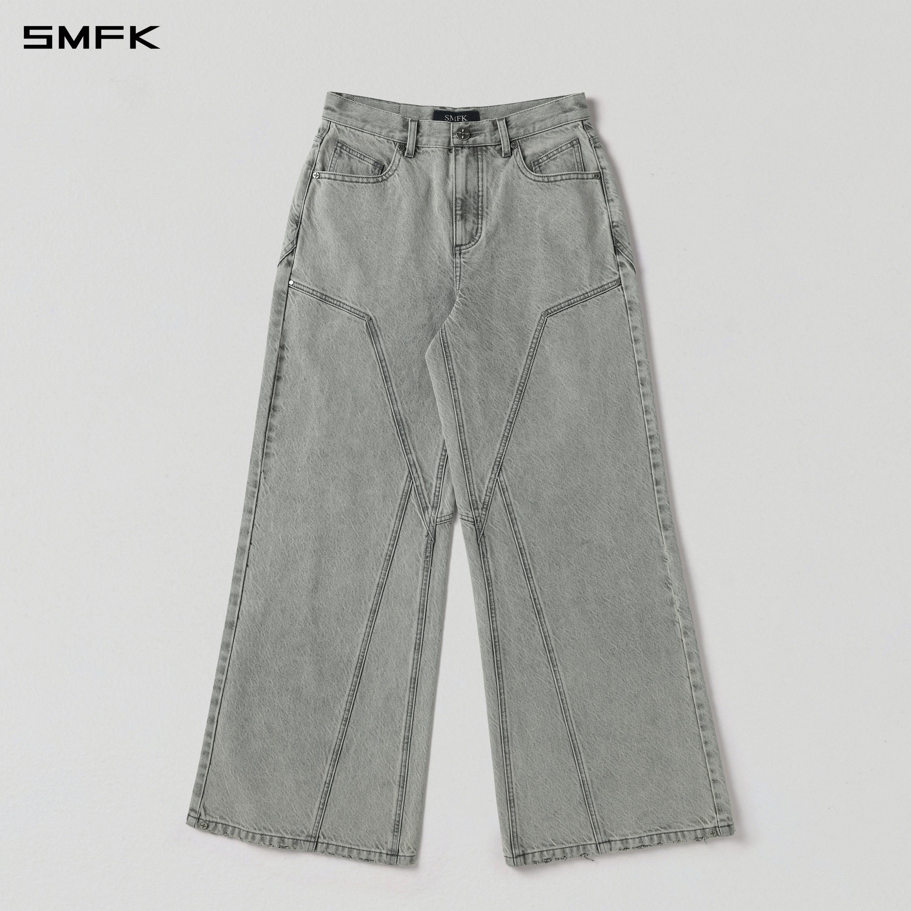MIRAGE MODE FLARED DENIM PANTS/COTTON/W GLACIER GREY
