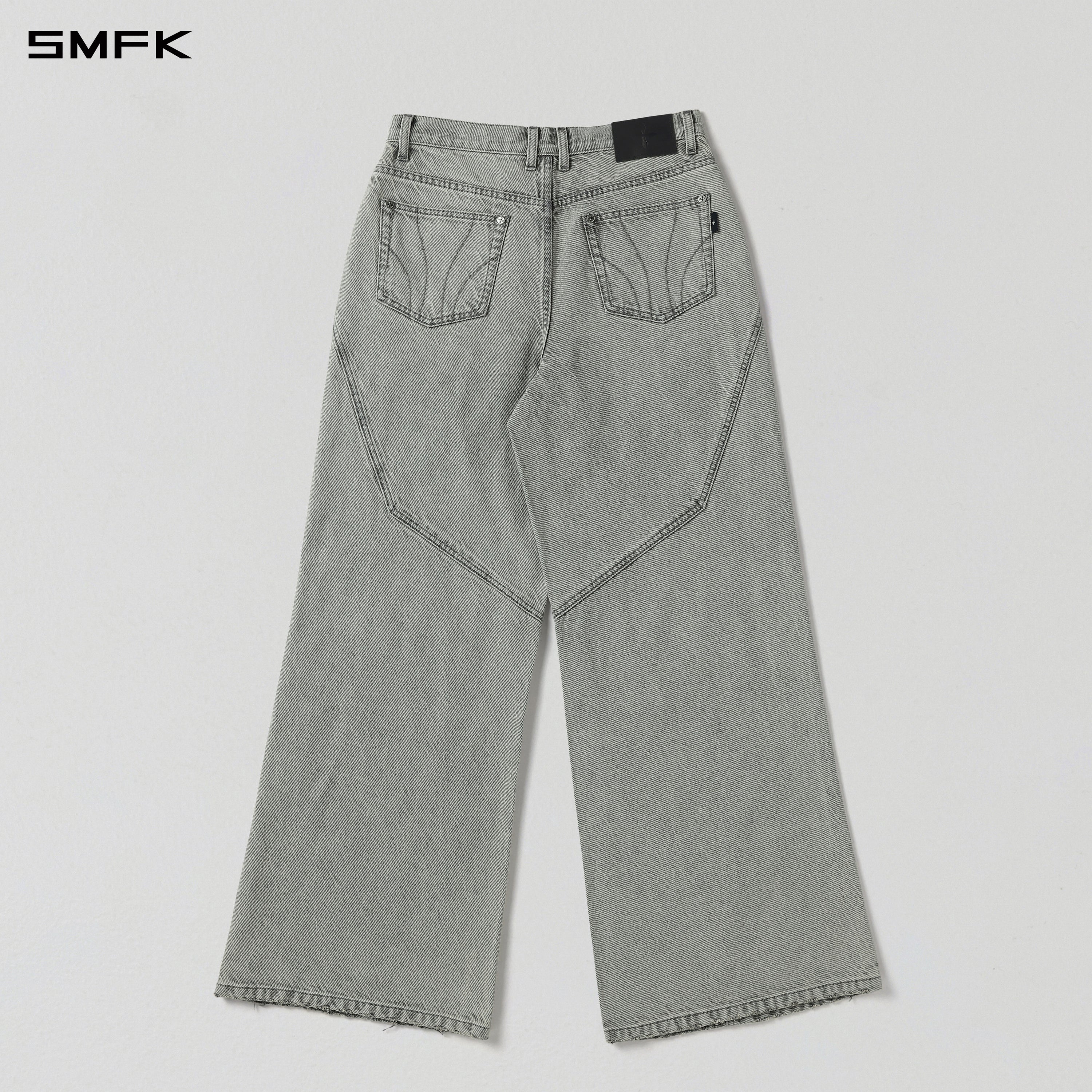 MIRAGE MODE FLARED DENIM PANTS/COTTON/W GLACIER GREY