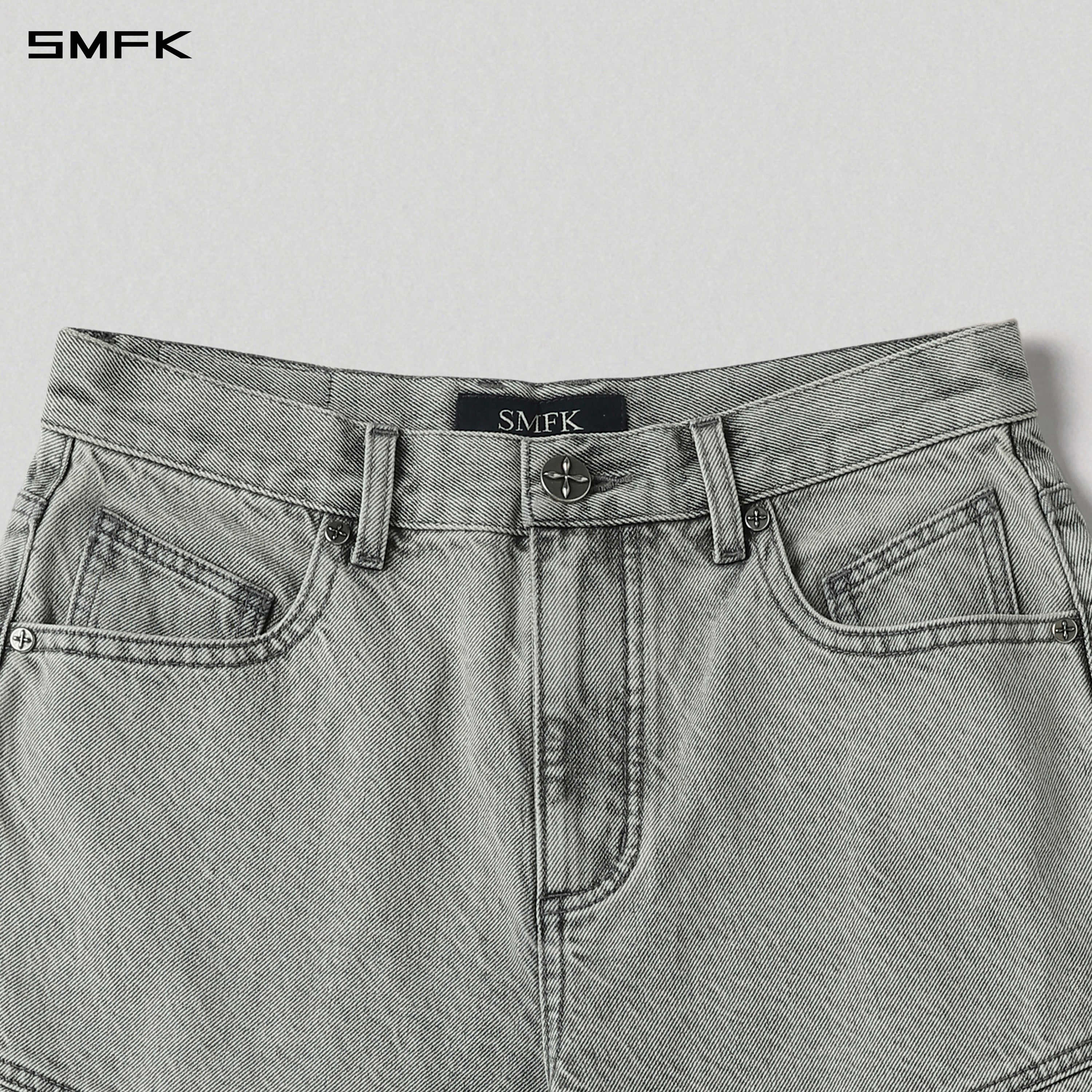 MIRAGE MODE FLARED DENIM PANTS/COTTON/W GLACIER GREY