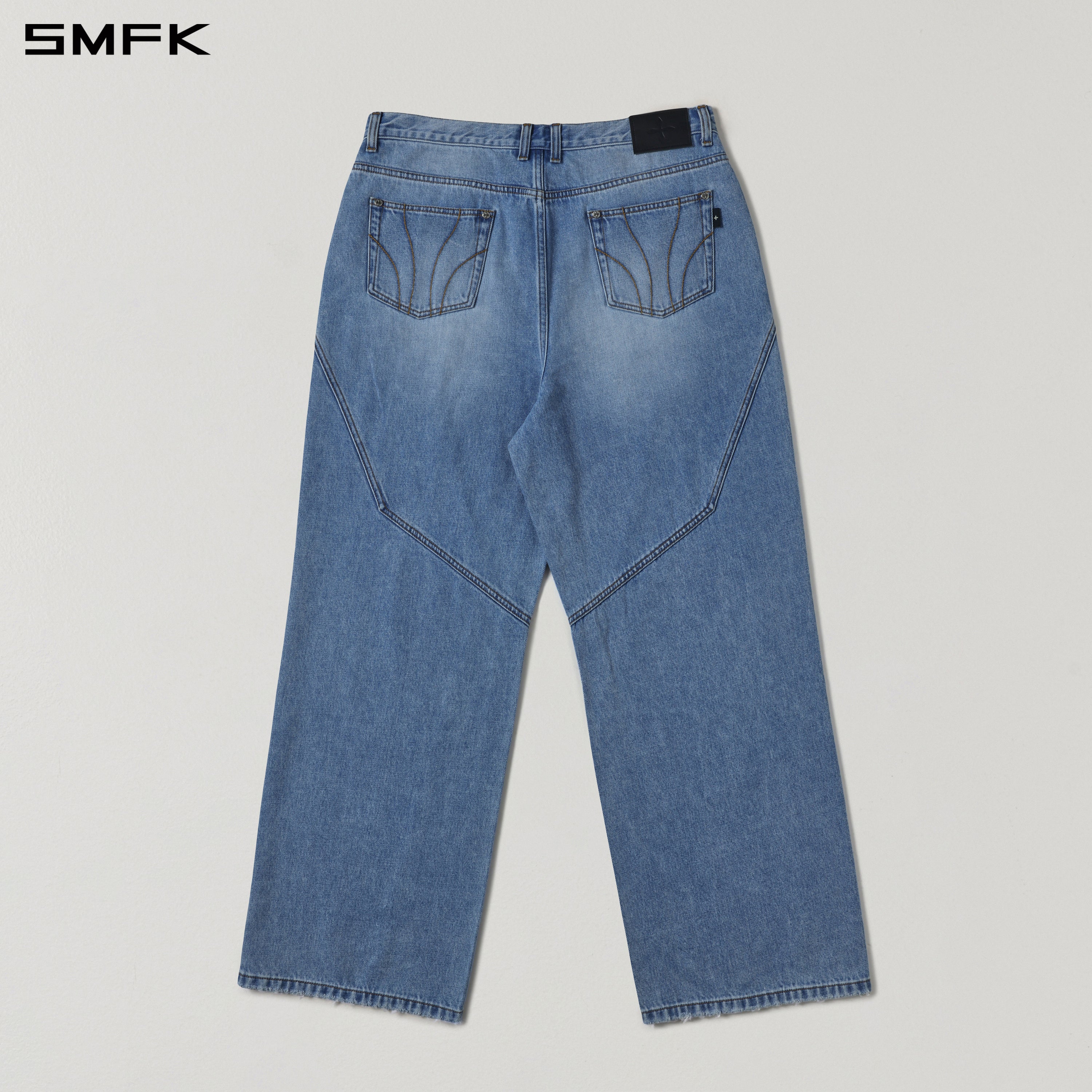 MIRAGE MODE FLARED DENIM PANTS/COTTON/W SKY BLUE