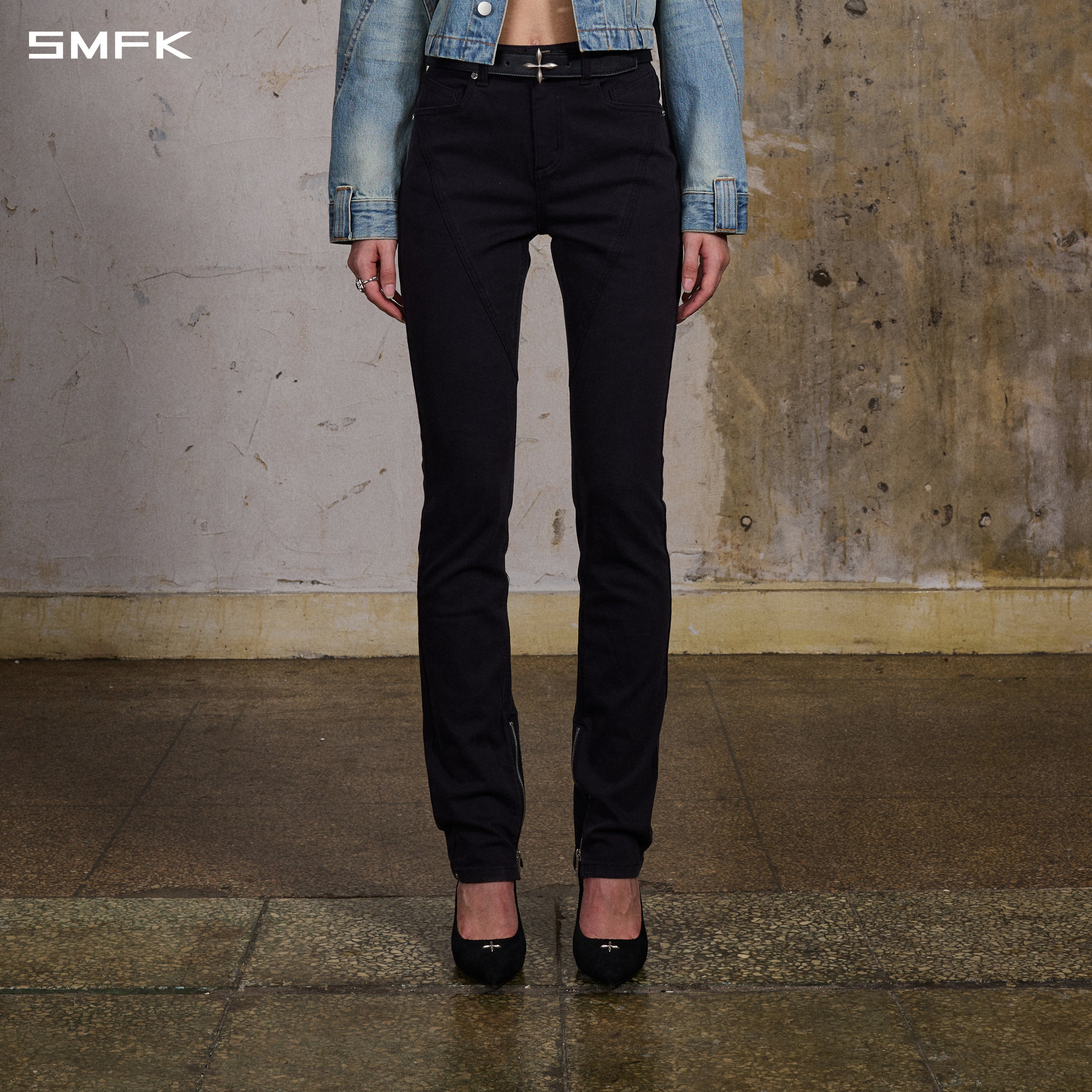 MIRAGE PRISM MODEL DENIM PANTS/E-COTTON WILD BLACK
