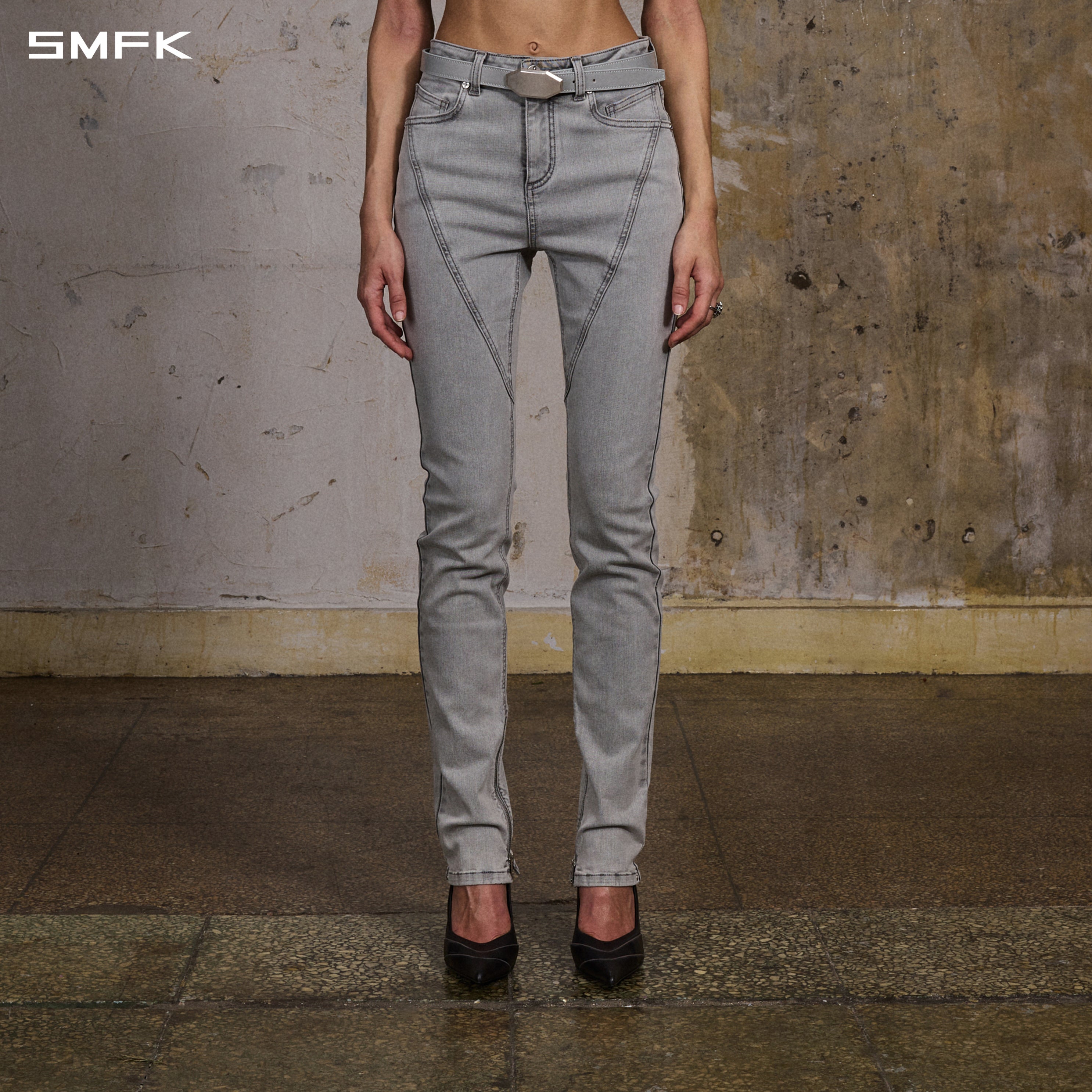 MIRAGE PRISM MODEL DENIM PANTS/E-COTTON GLACIER GREY