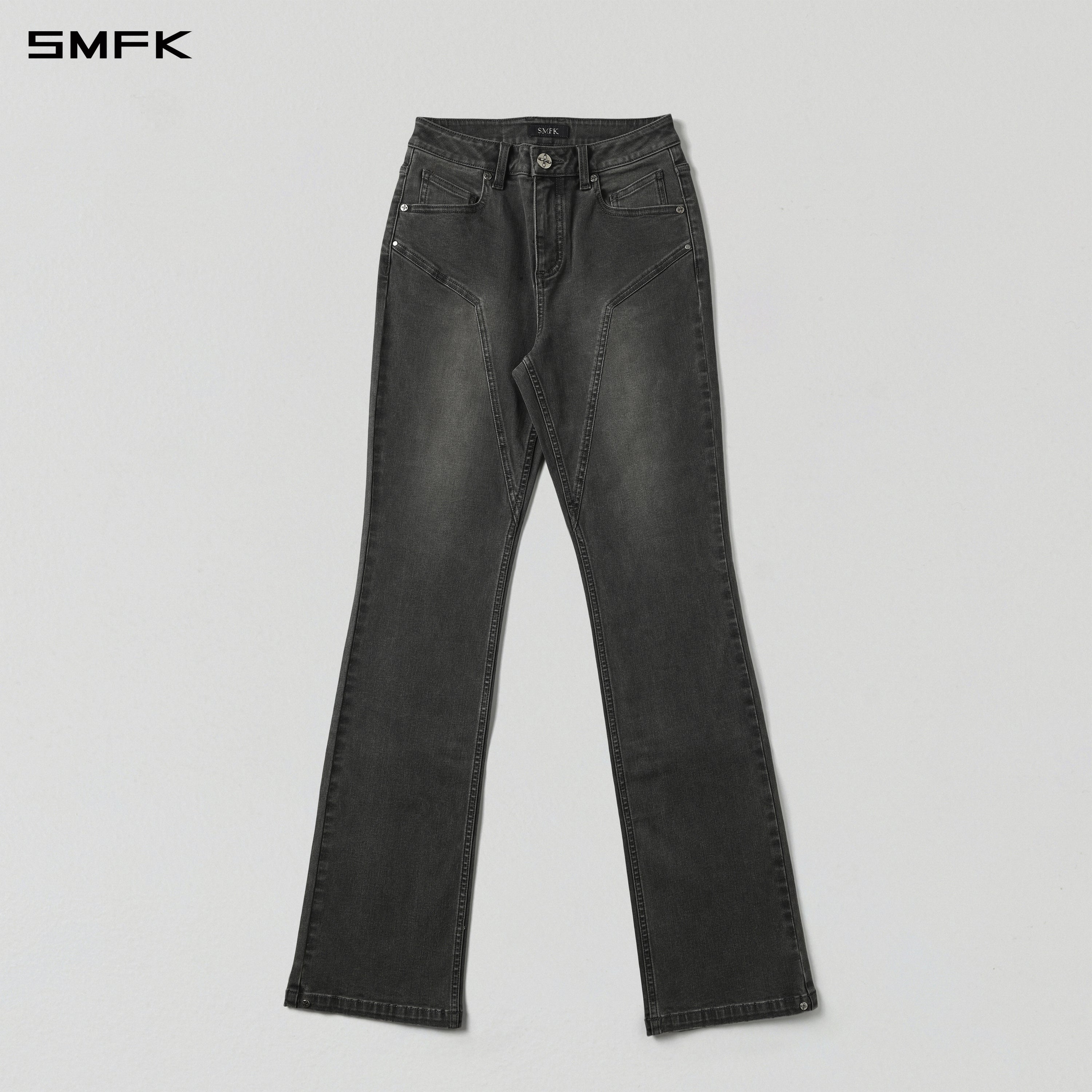 MIRAGE PRISM OVERLENGTH STRT DENIM PANTS/COTTON+T400SPANDEX/W STORM GREY