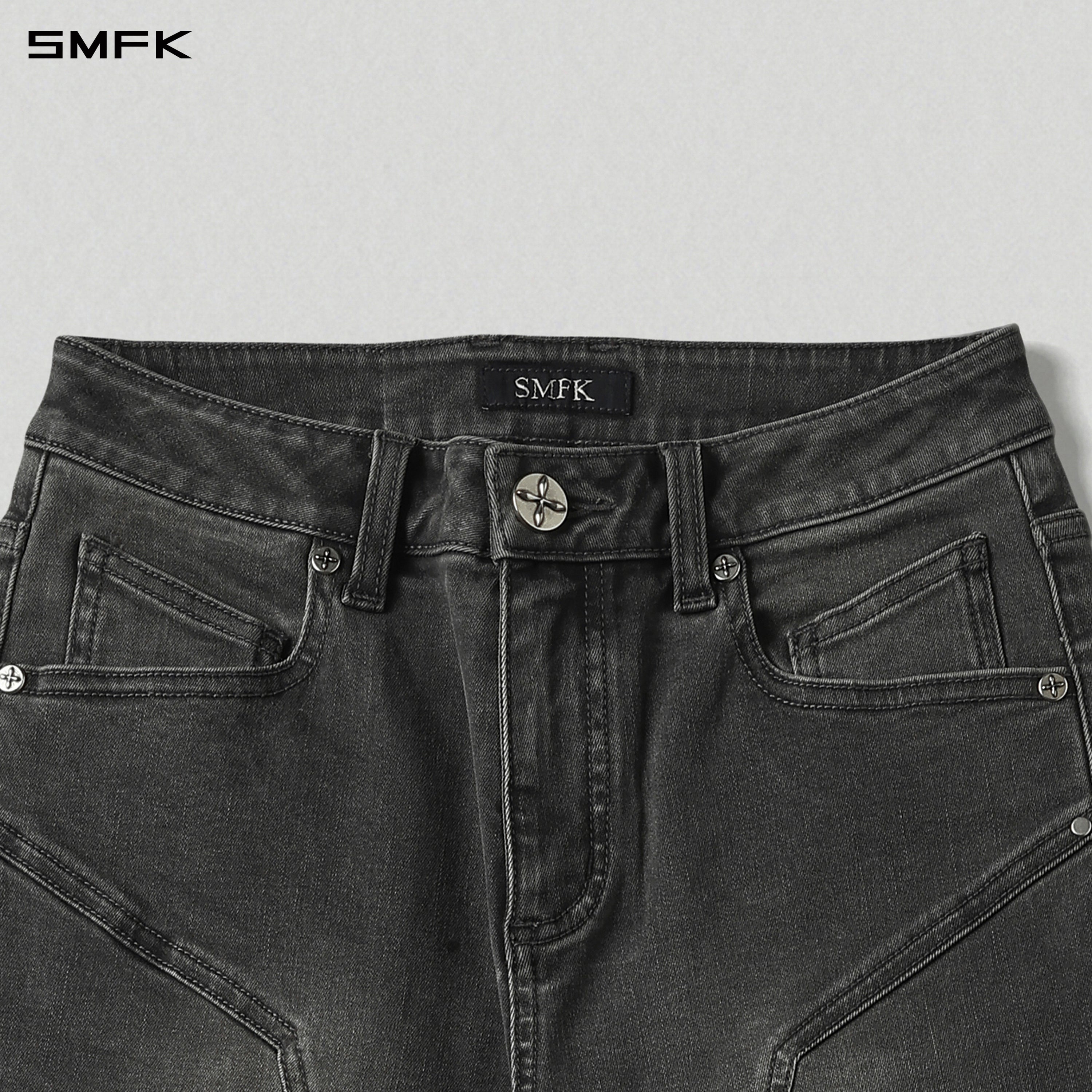 MIRAGE PRISM OVERLENGTH STRT DENIM PANTS/COTTON+T400SPANDEX/W STORM GREY
