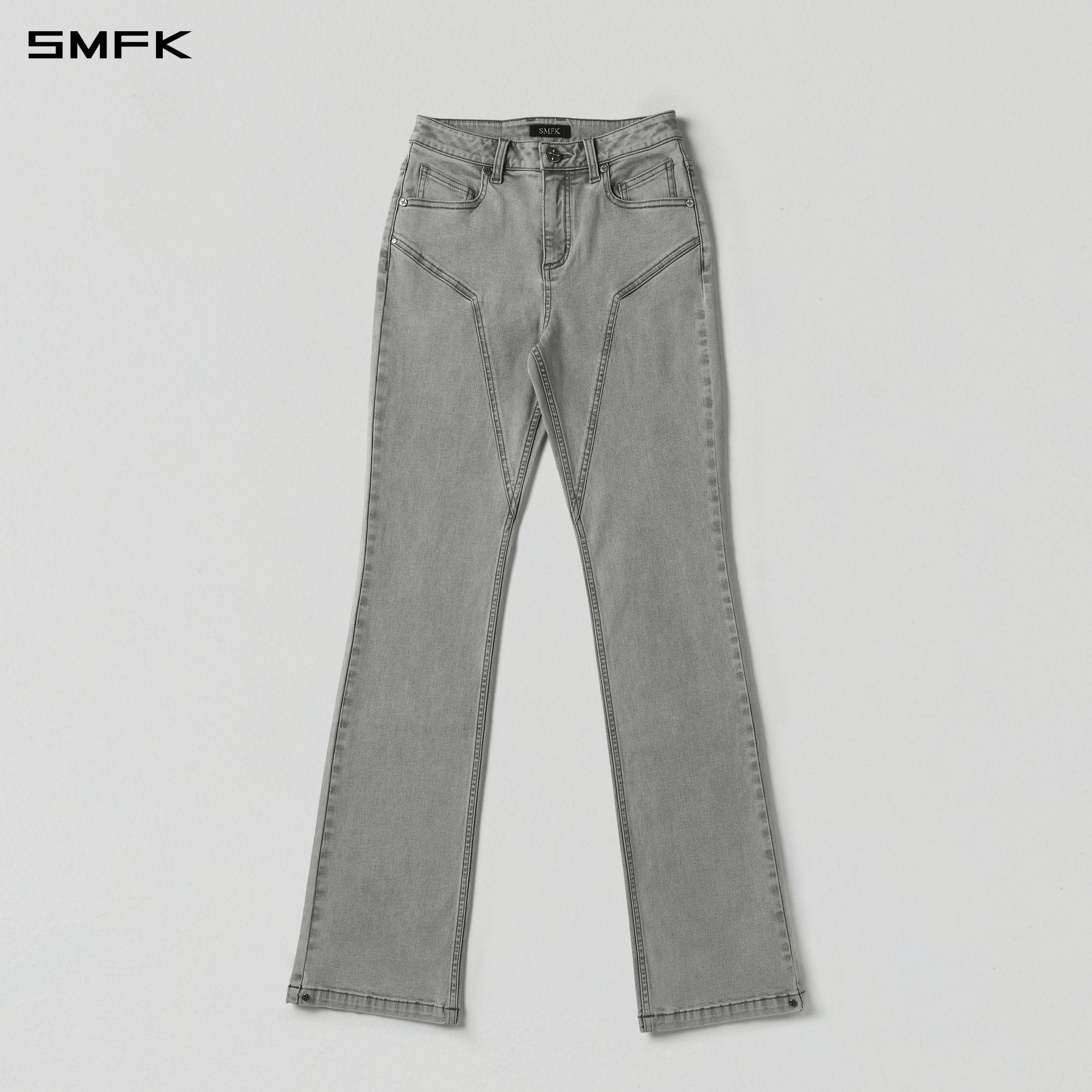 MIRAGE PRISM OVERLENGTH STRT DENIM PANTS/COTTON+T400SPANDEX/W GLACIER GREY