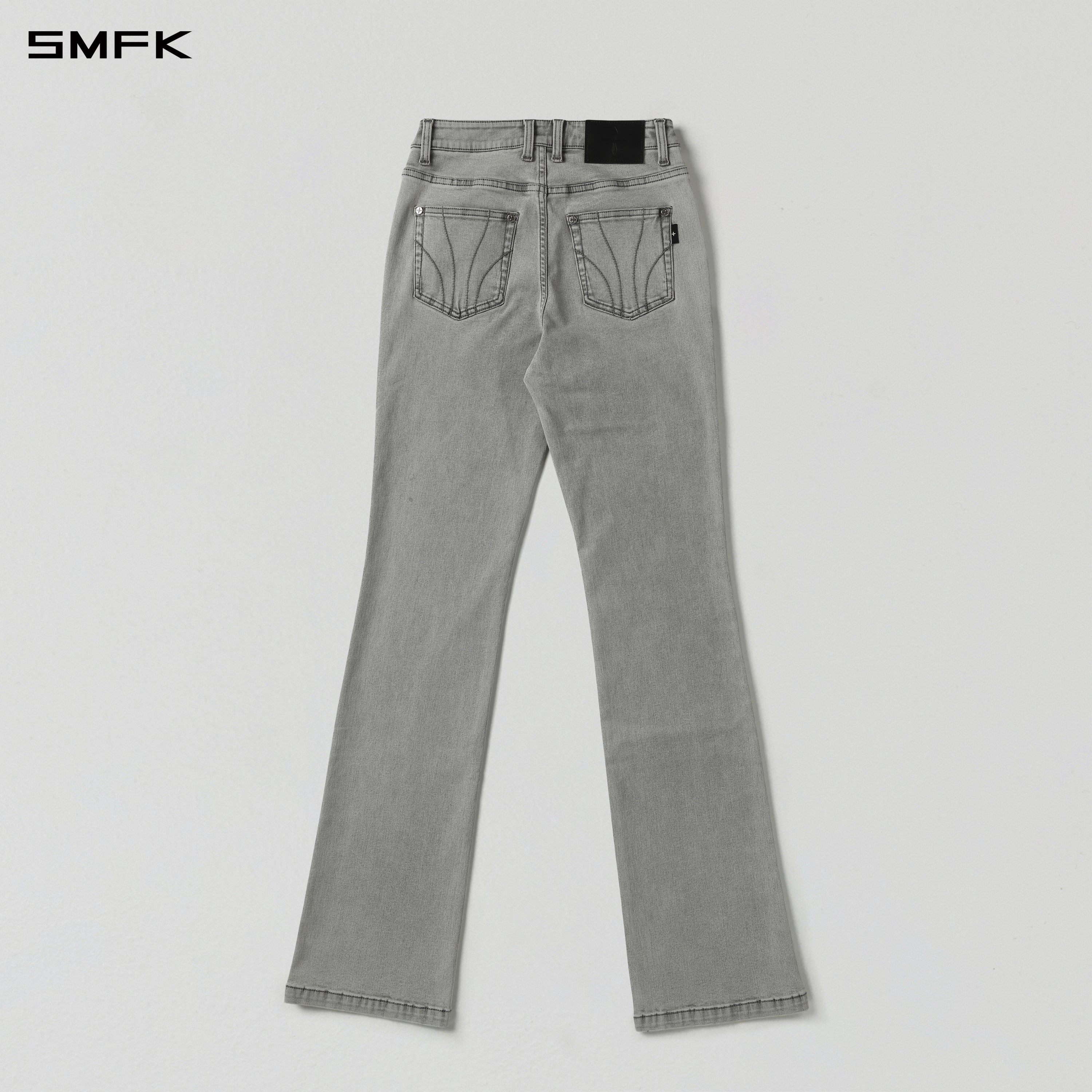 MIRAGE PRISM OVERLENGTH STRT DENIM PANTS/COTTON+T400SPANDEX/W GLACIER GREY