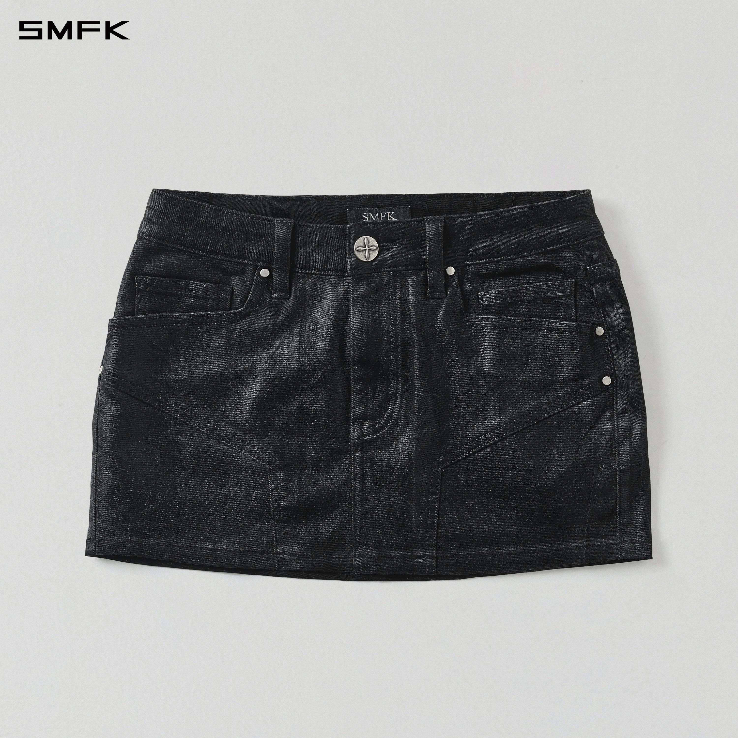WILD MIRAGE SKINNY DENIM DRESS/E-COTTON INK BLACK