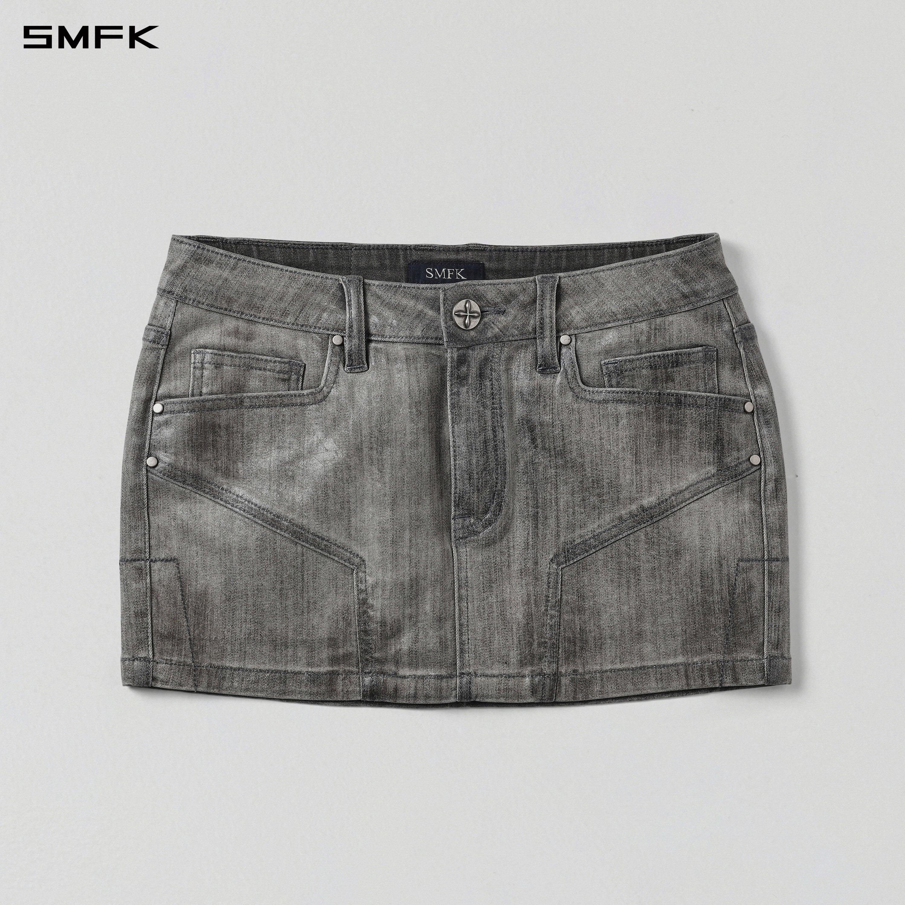WILD MIRAGE SKINNY DENIM DRESS/E-COTTON MIRAGE GREY