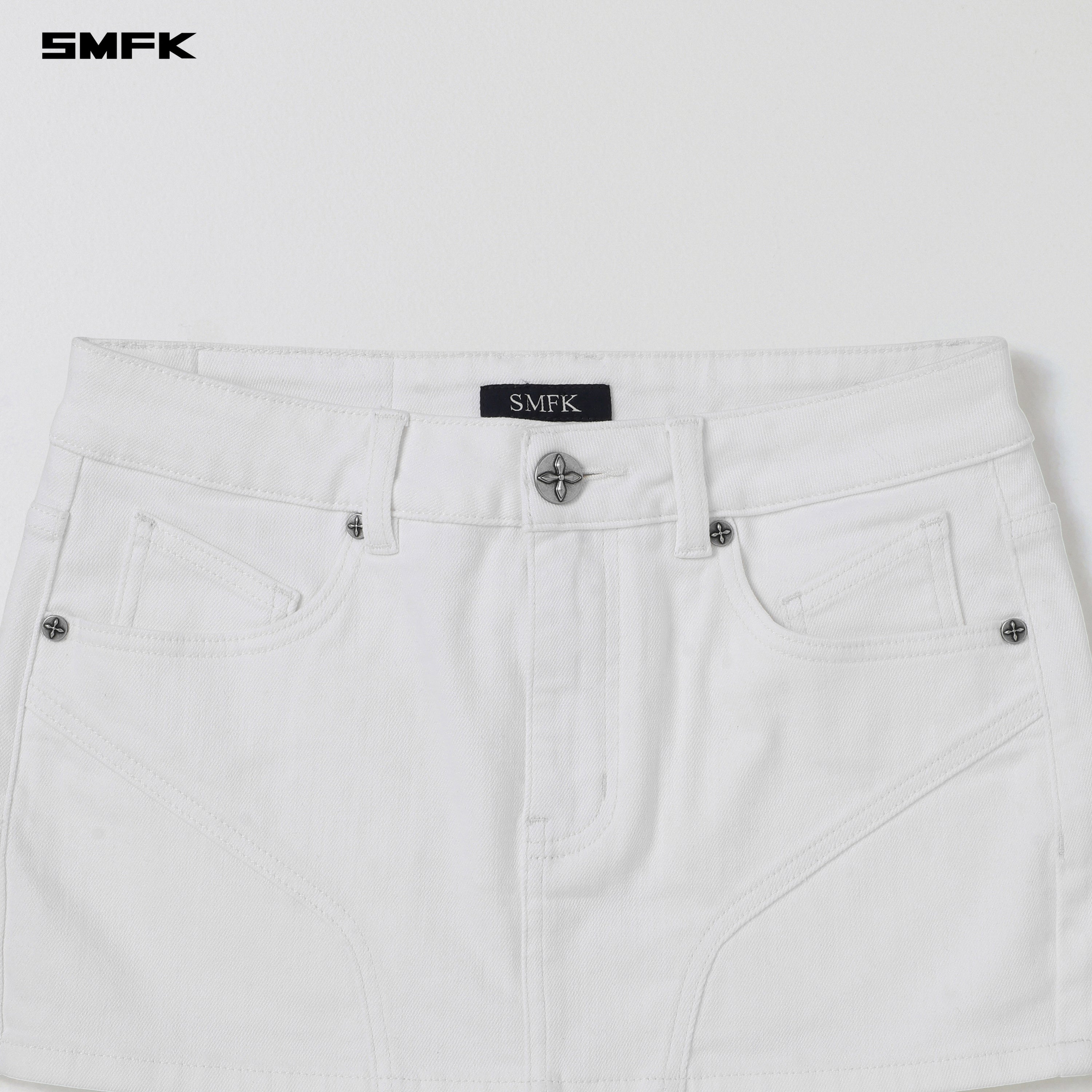 WILD MIRAGE SKINNY DENIM DRESS/E-COTTON CLOUD WHITE
