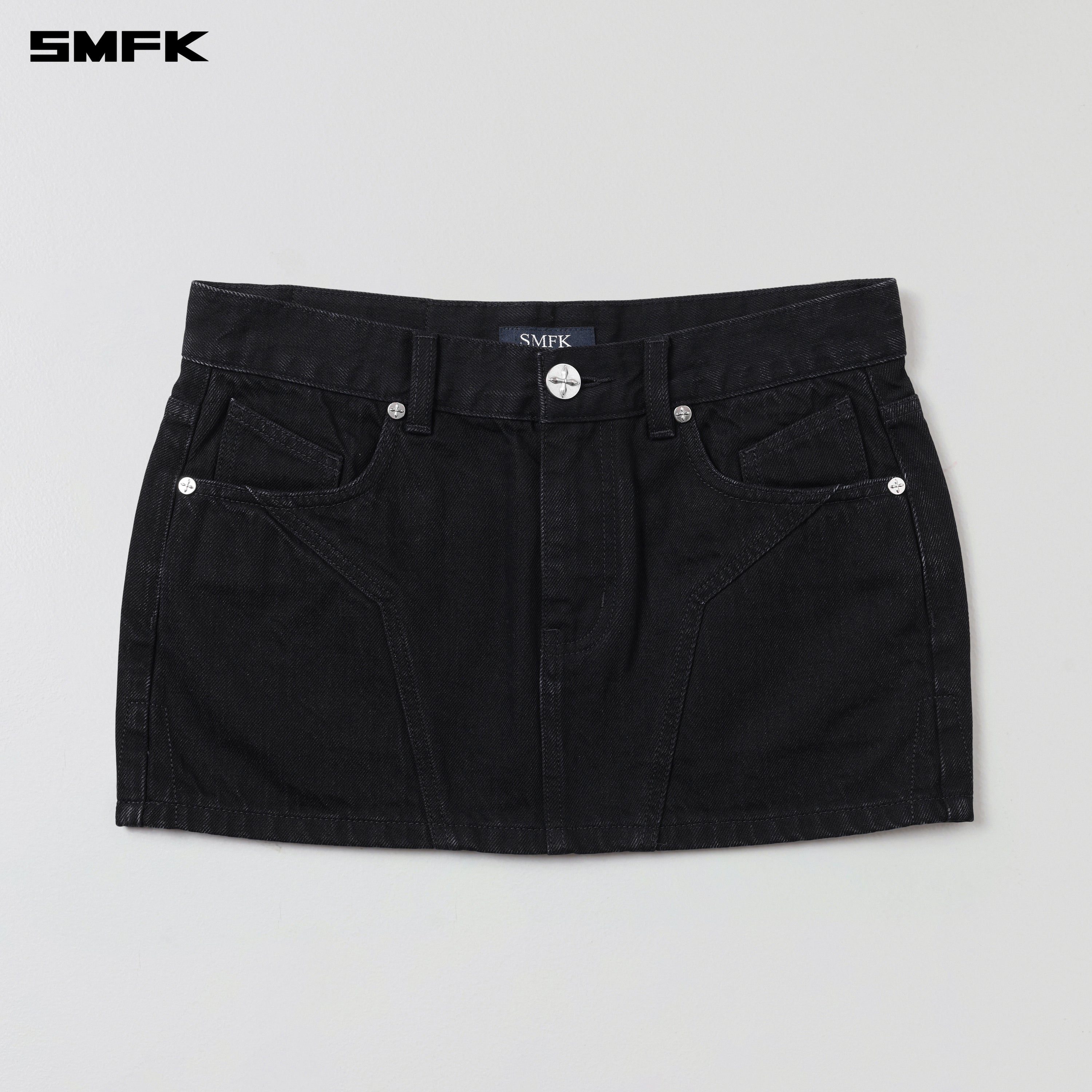 WILD MIRAGE SKINNY DENIM DRESS/COTTON WILD BLACK