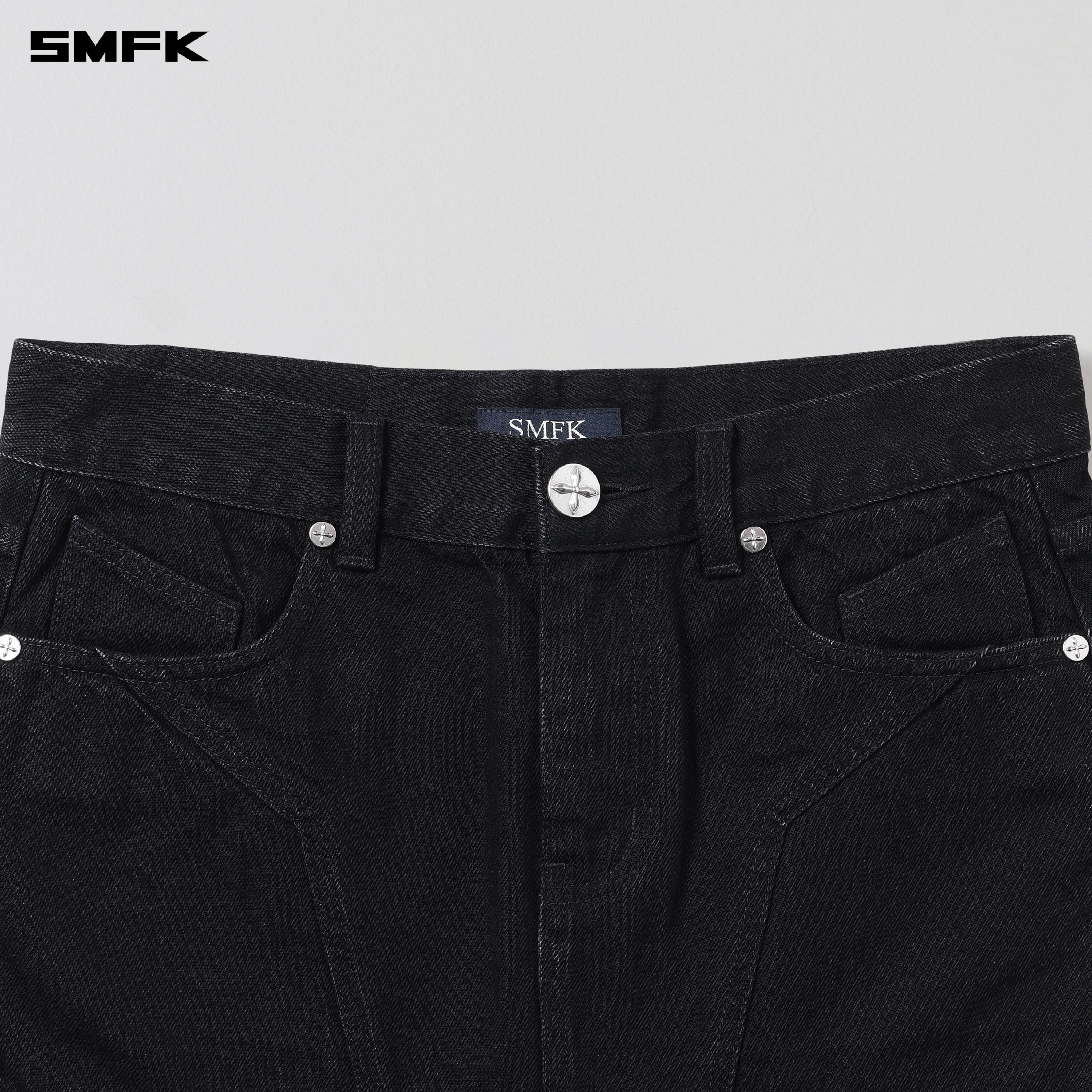 WILD MIRAGE SKINNY DENIM DRESS/COTTON WILD BLACK