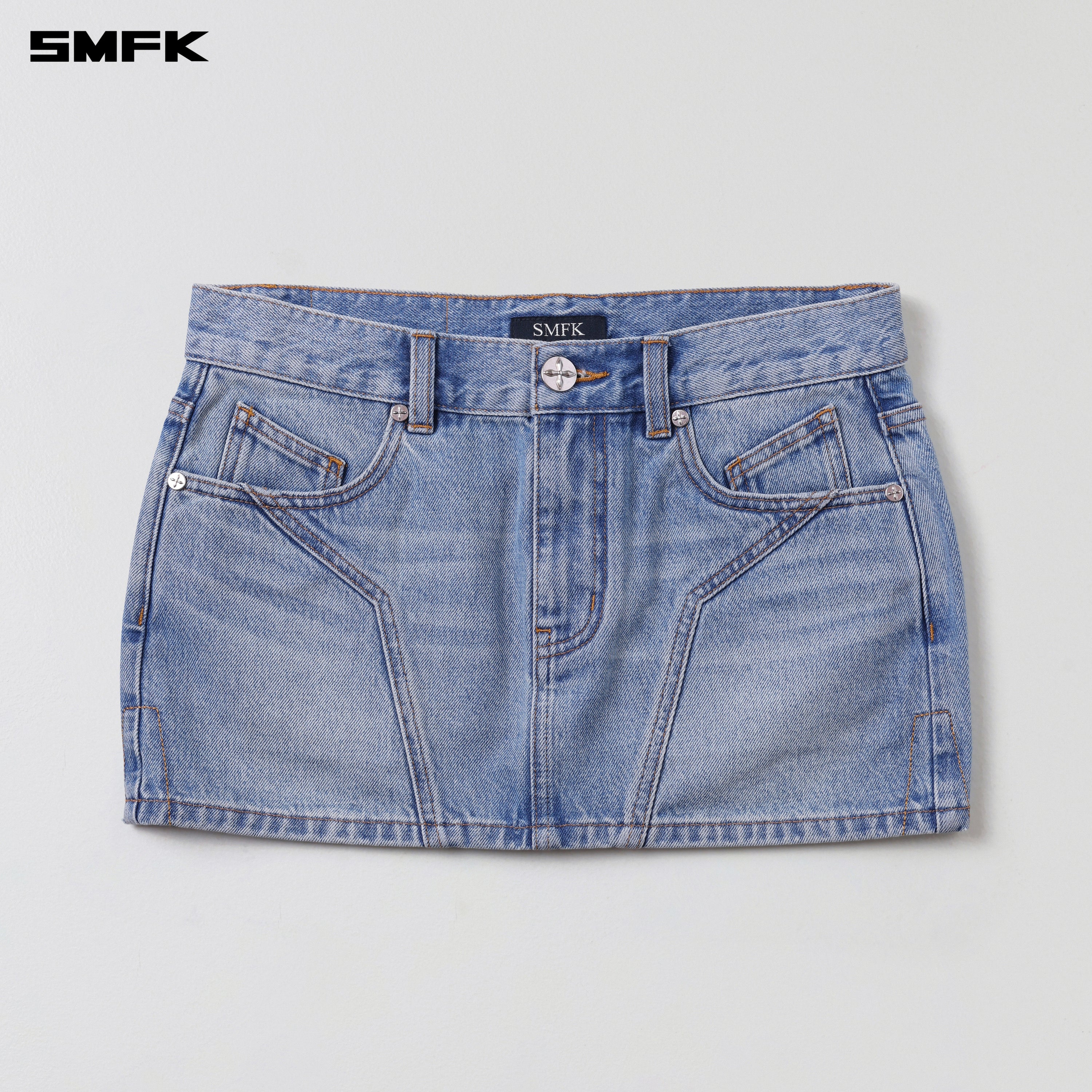 WILD MIRAGE SKINNY DENIM DRESS/COTTON WILD BLUE